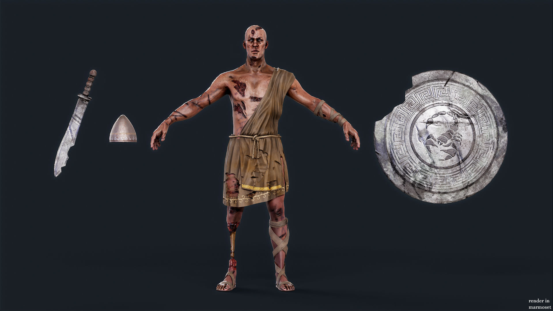SPARTAN ILOTE UNDEAD 5 Low-poly 3D model_8
