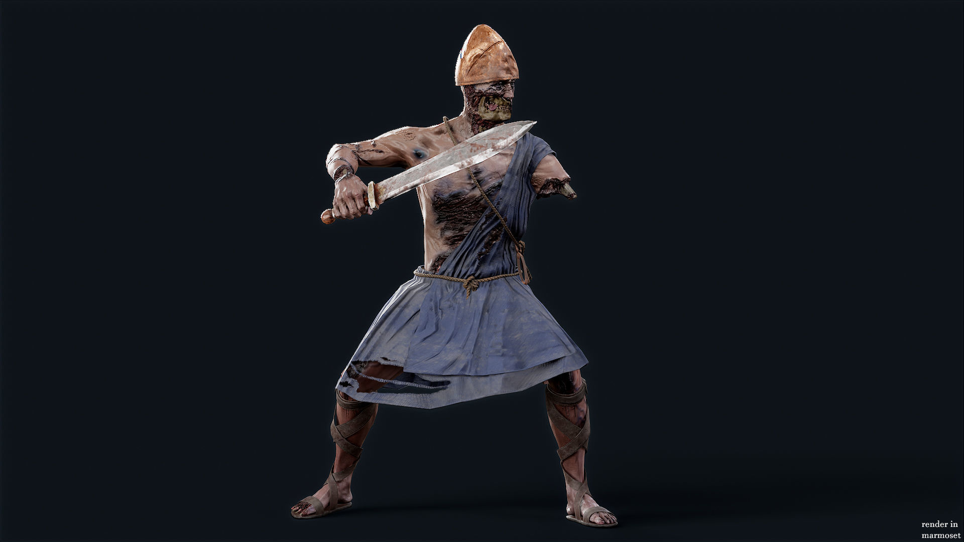 SPARTAN ILOTE UNDEAD 6 Low-poly 3D model_6