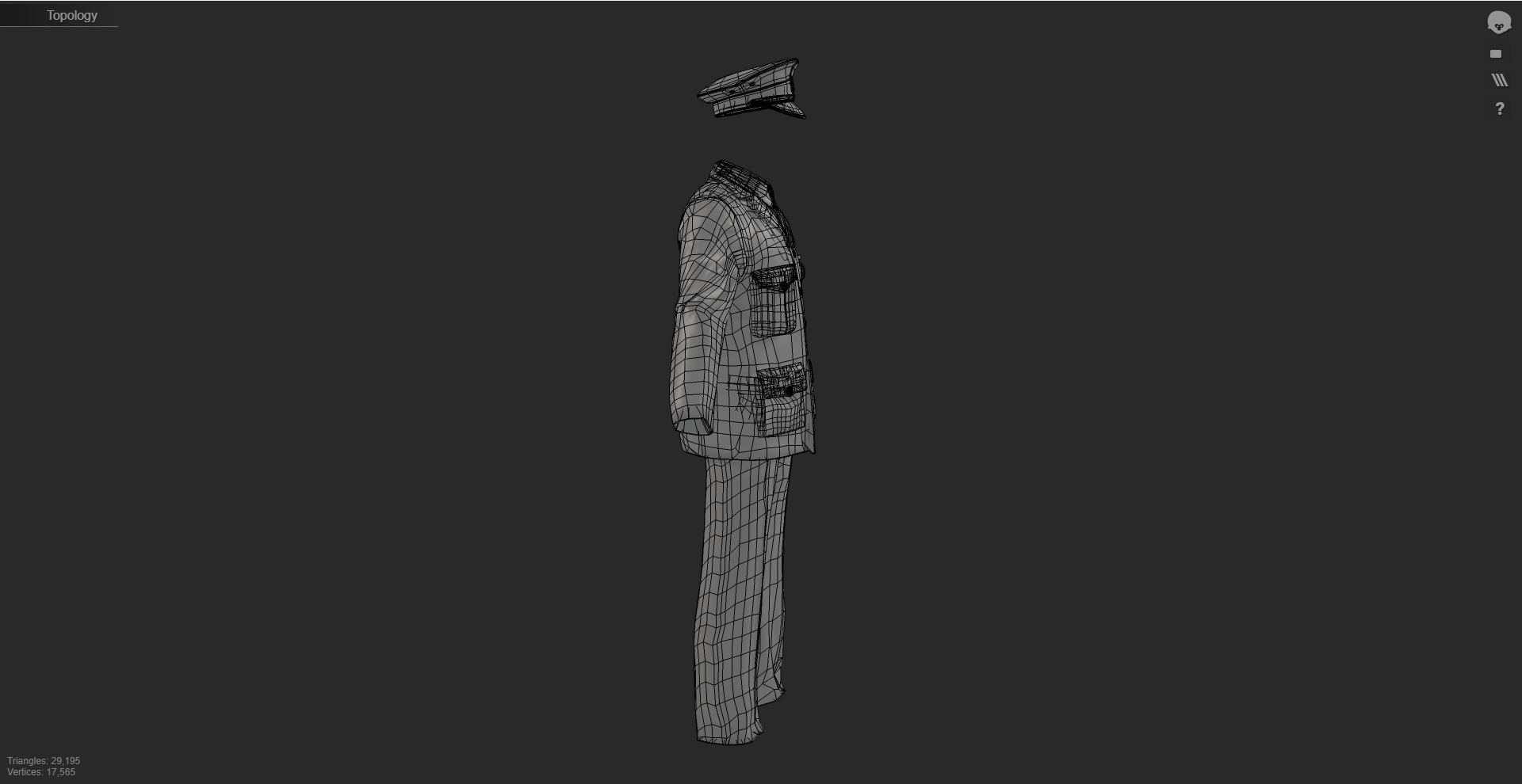 3D Model Collection of Modern London Fire Brigade Formal Uniform Low-poly 3D model_9