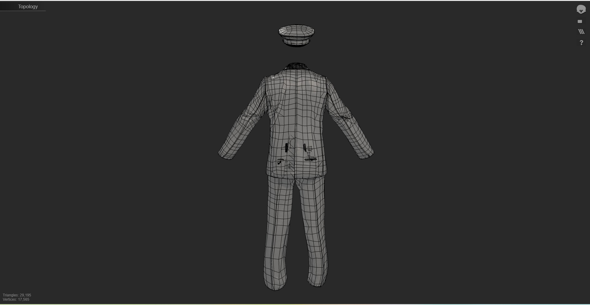 3D Model Collection of Modern London Fire Brigade Formal Uniform Low-poly 3D model_10