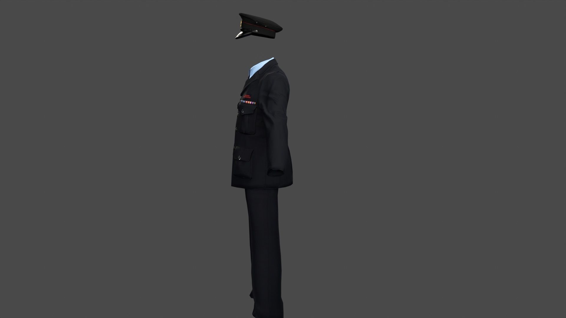 3D Model Collection of Modern London Fire Brigade Formal Uniform Low-poly 3D model_6