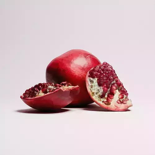 Pomegranate Set 02 Low-poly 3D model