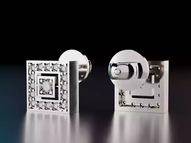 Shape Stud Square Earrings 3D print model