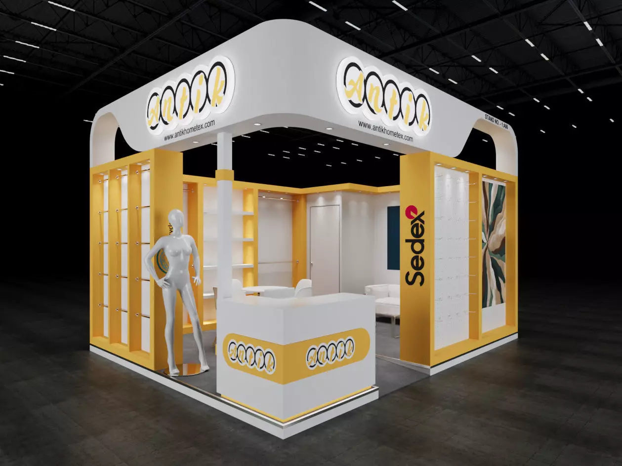 Exhibition Stand 5x4 2Sides D1V1 3D model_0