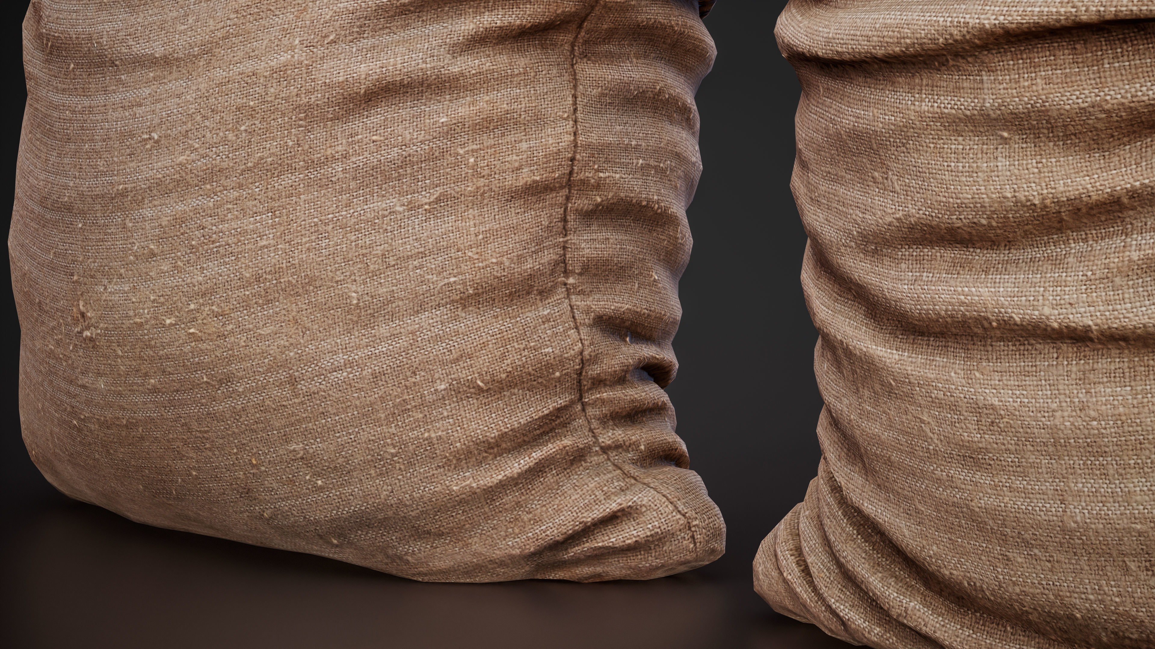 Realistic old burlap bag 07 photo scan Low-poly 3D model_10