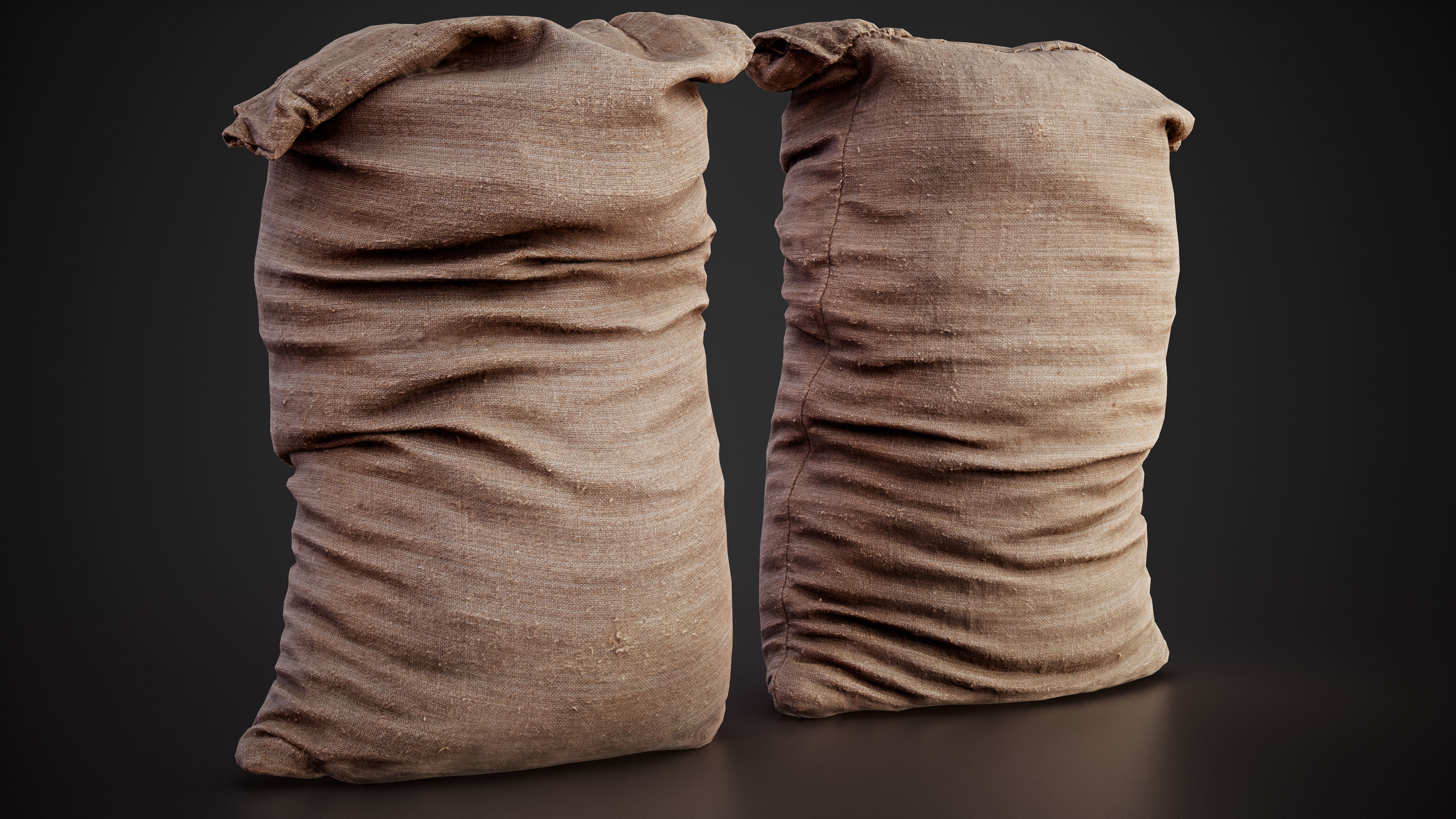 Realistic old burlap bag 07 photo scan Low-poly 3D model_2