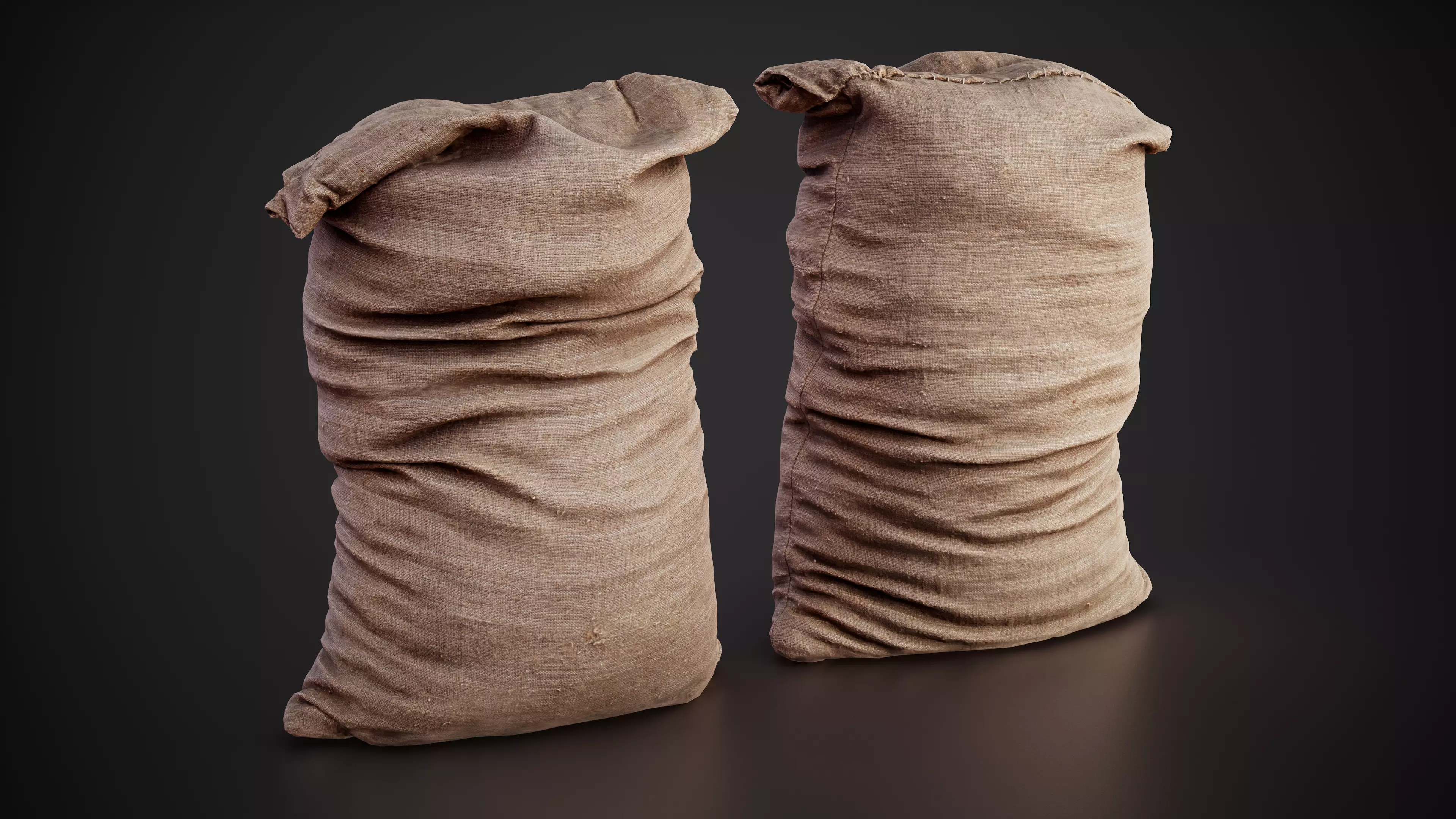 Realistic old burlap bag 07 photo scan Low-poly 3D model_0