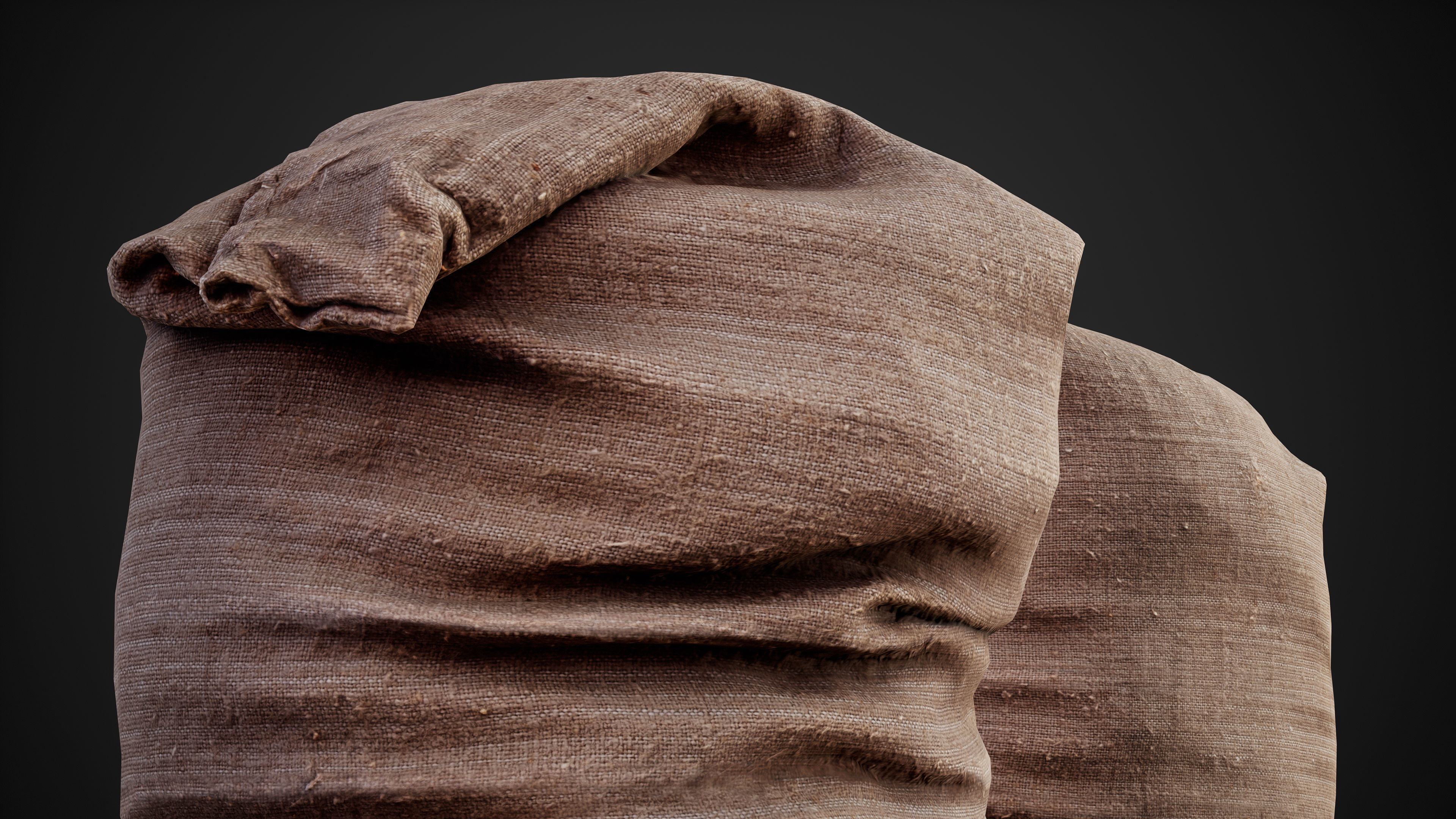 Realistic old burlap bag 07 photo scan Low-poly 3D model_11