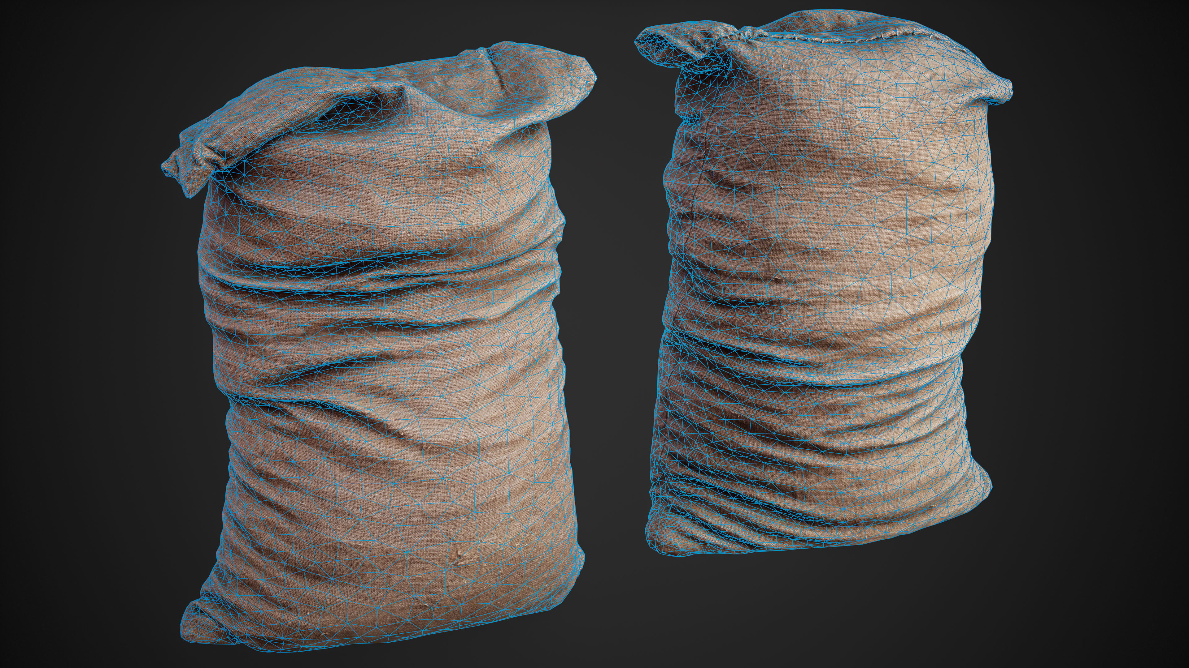 Realistic old burlap bag 07 photo scan Low-poly 3D model_18