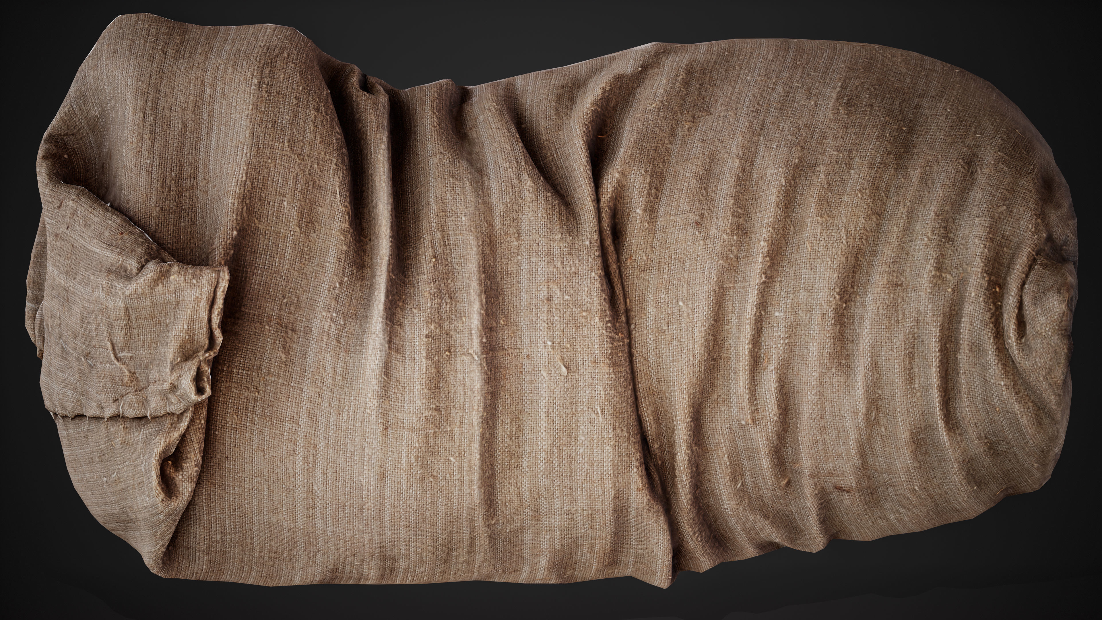 Realistic old burlap bag 07 photo scan Low-poly 3D model_16