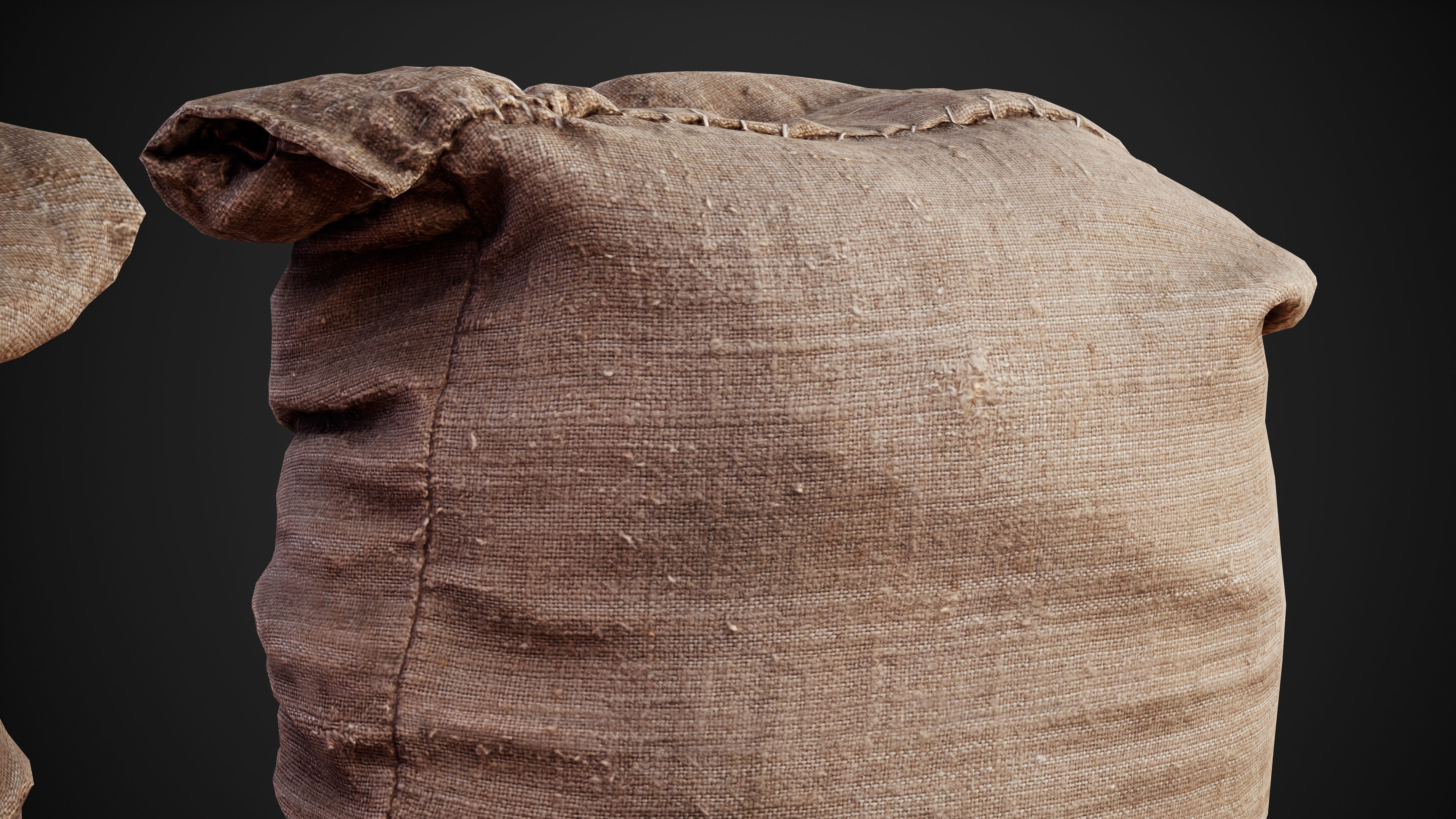 Realistic old burlap bag 07 photo scan Low-poly 3D model_14