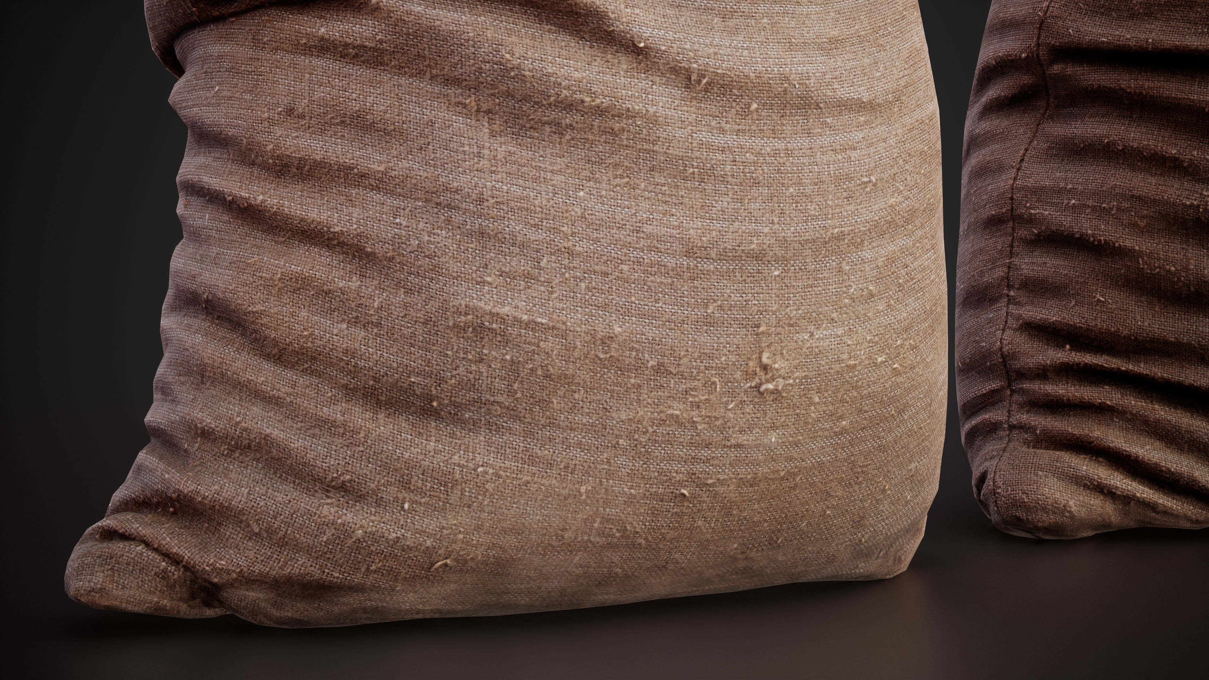Realistic old burlap bag 07 photo scan Low-poly 3D model_9
