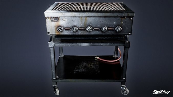 RESTAURANT - Grill Commercial 01 - LOW POLY AND NANITE Low-poly 3D model