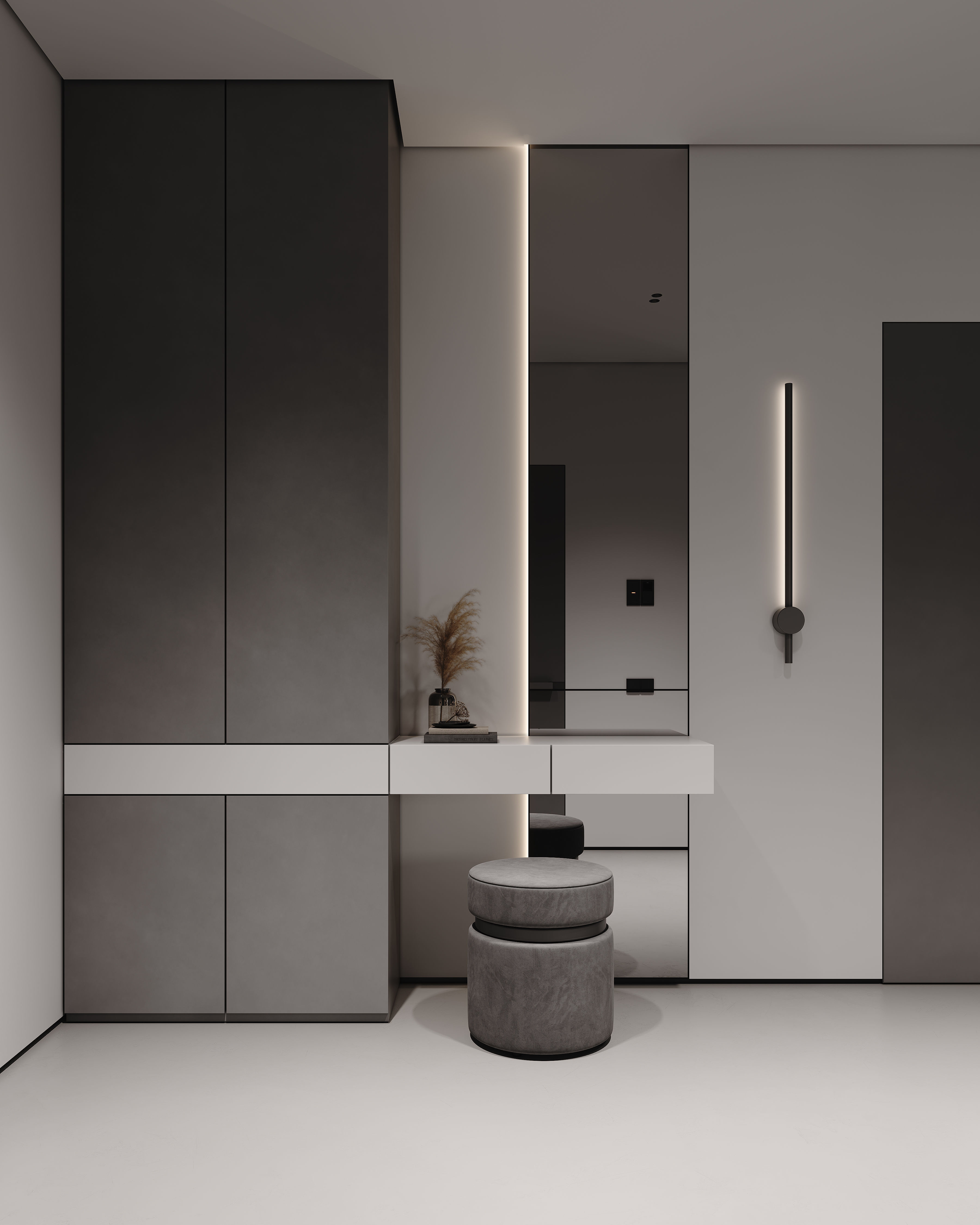 AR-22081 Gray House - Livingroom-Kitchen-Hallway 3D Scene 3D model_21