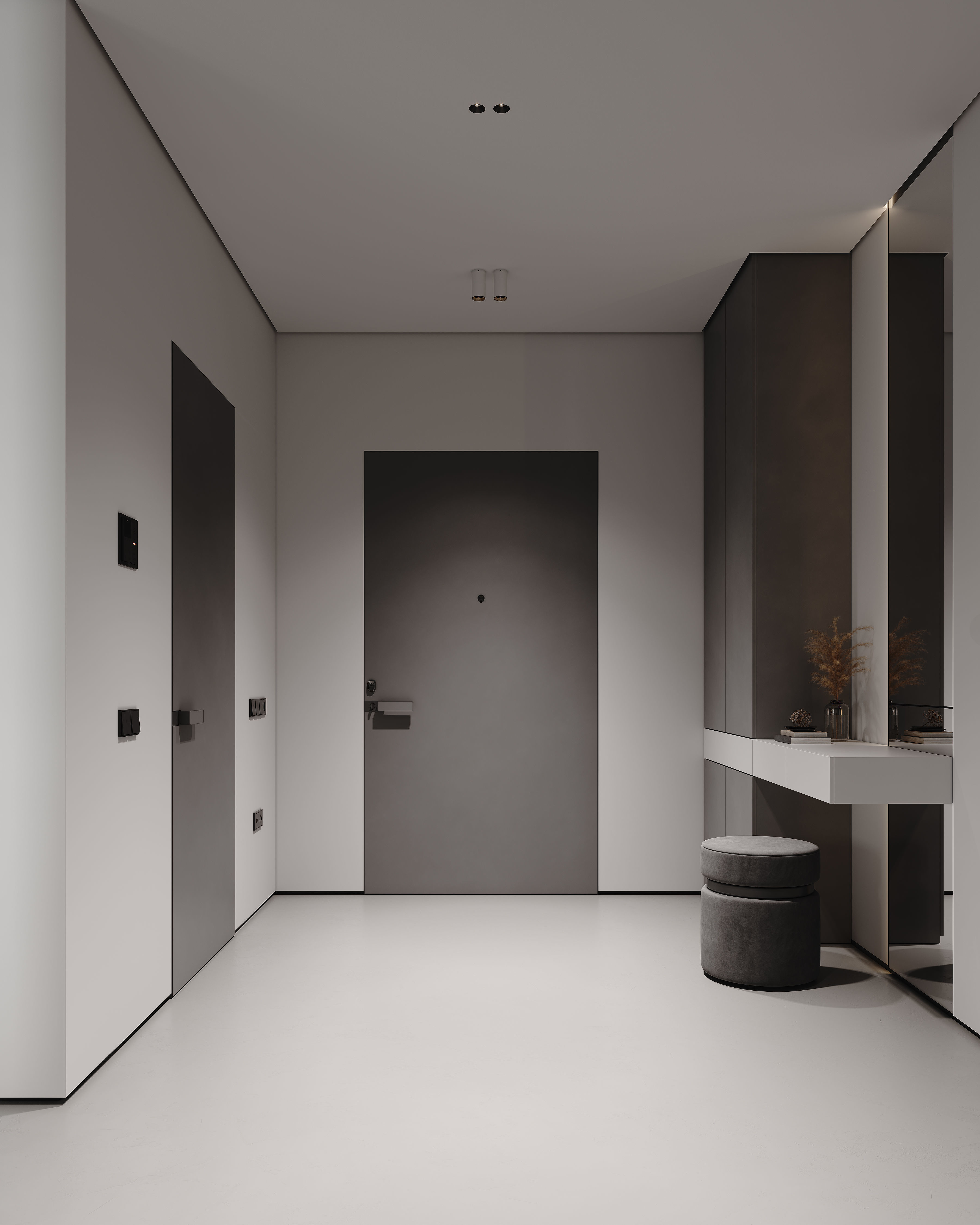 AR-22081 Gray House - Livingroom-Kitchen-Hallway 3D Scene 3D model_20