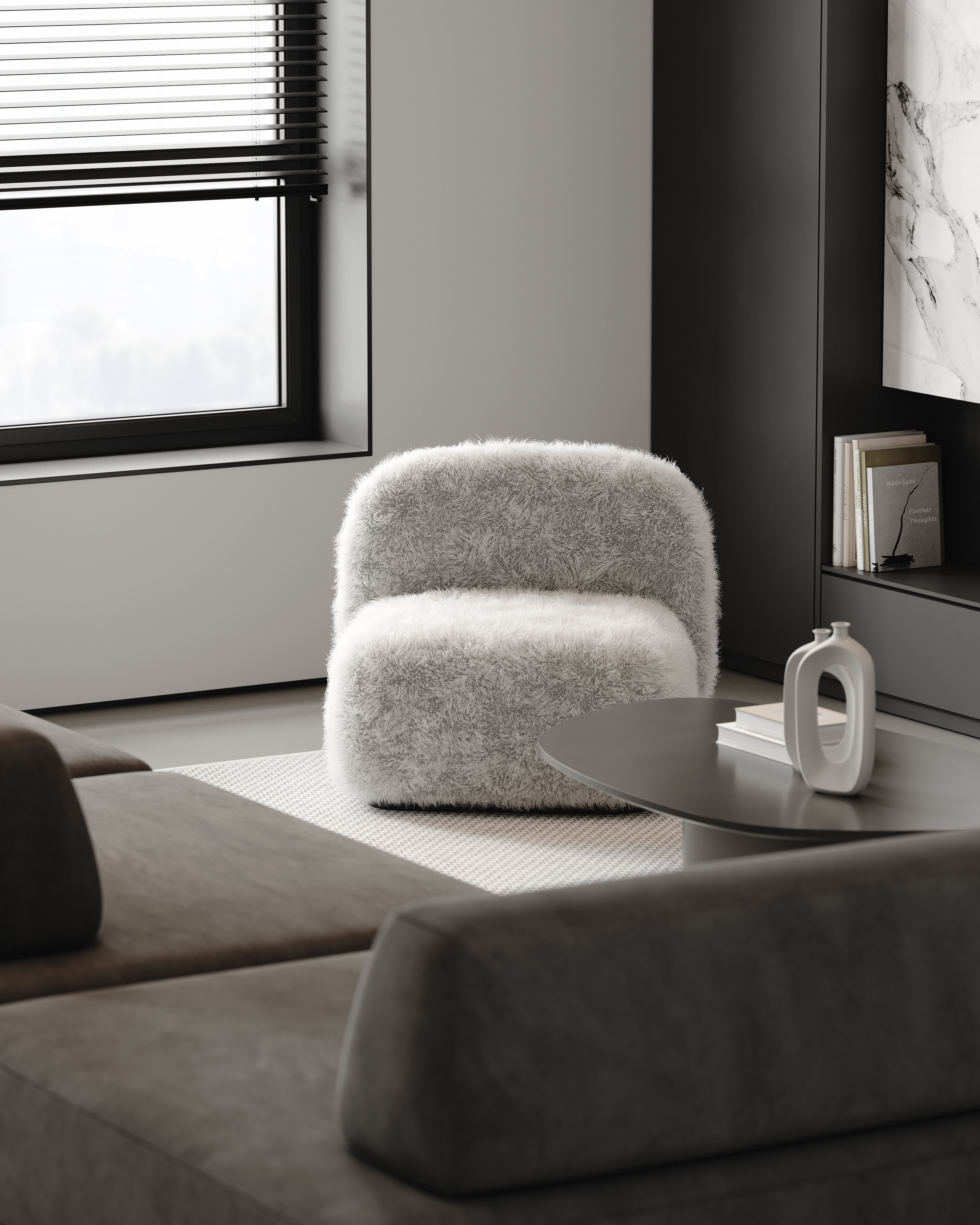 AR-22081 Gray House - Livingroom-Kitchen-Hallway 3D Scene 3D model_18