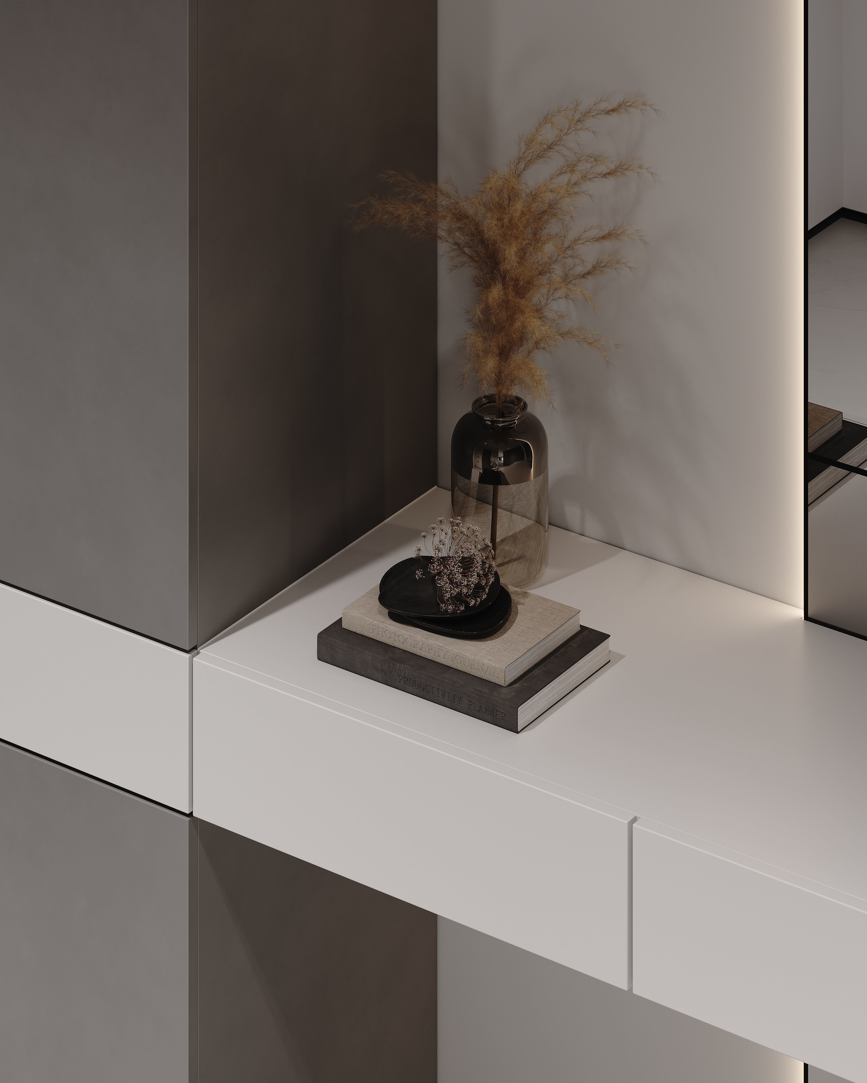 AR-22081 Gray House - Livingroom-Kitchen-Hallway 3D Scene 3D model_23