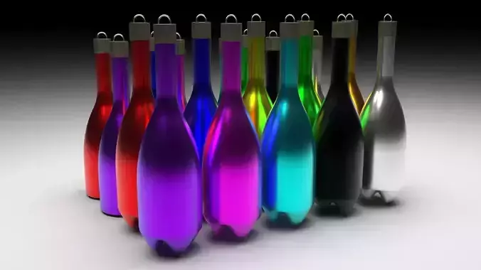 Bottle Christmas Balls Set 3D model