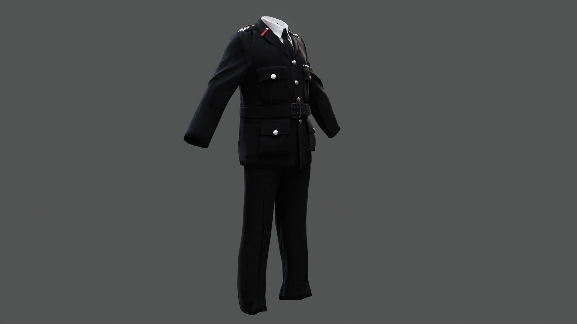 3D Model Collection of Modern London Fire Brigade Formal Uniform Low-poly 3D model_19