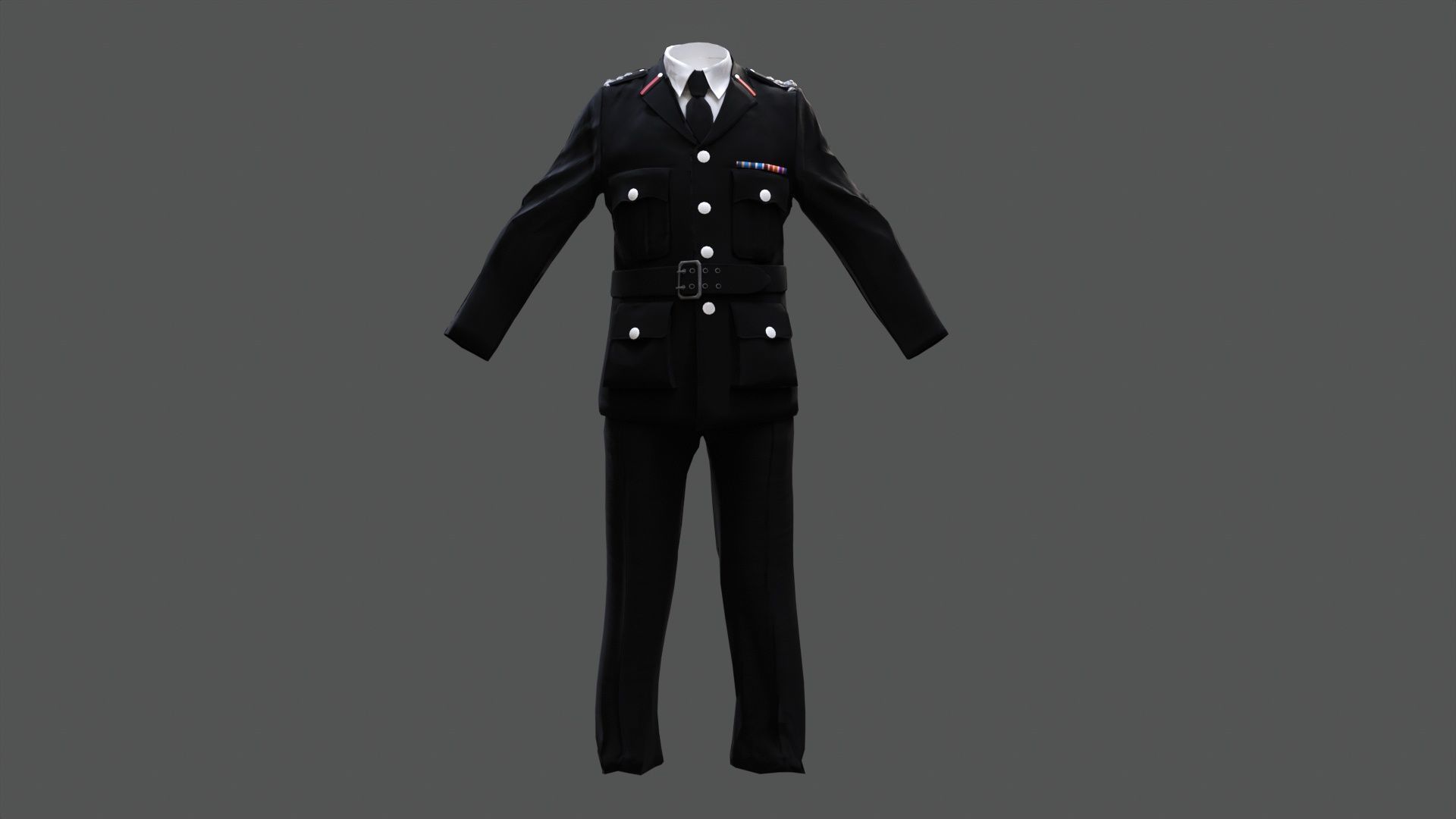 3D Model Collection of Modern London Fire Brigade Formal Uniform Low-poly 3D model_4