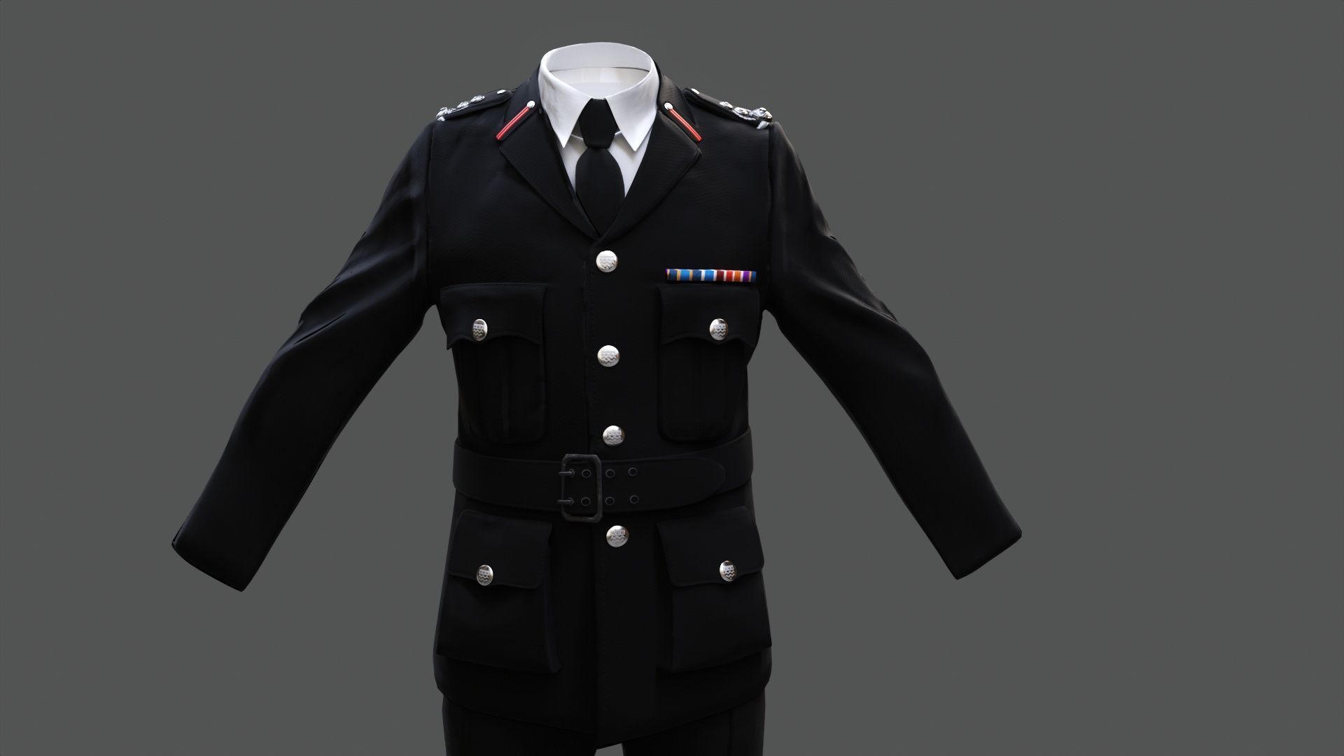 3D Model Collection of Modern London Fire Brigade Formal Uniform Low-poly 3D model_3