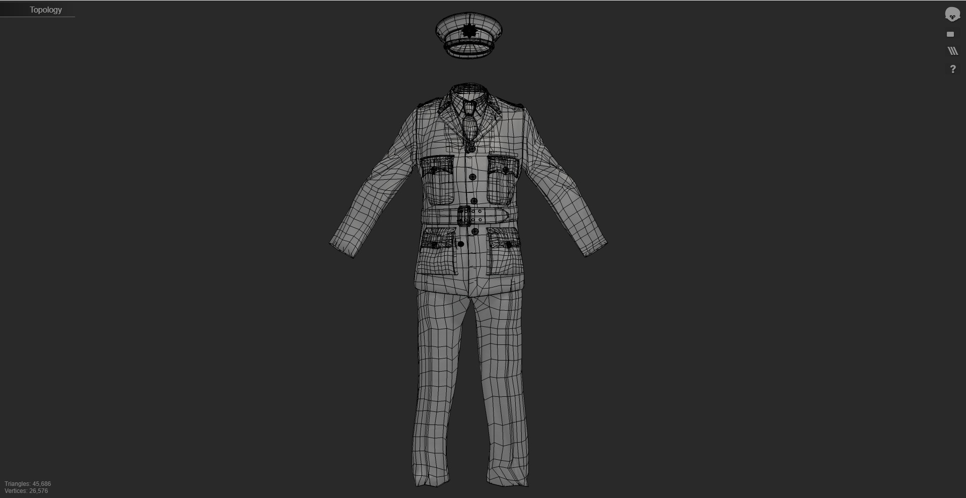 3D Model Collection of Modern London Fire Brigade Formal Uniform Low-poly 3D model_11