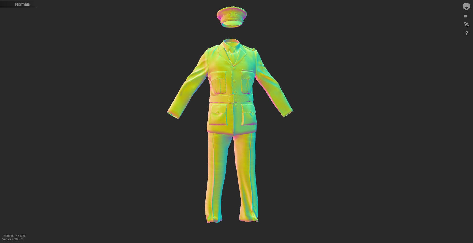 3D Model Collection of Modern London Fire Brigade Formal Uniform Low-poly 3D model_14