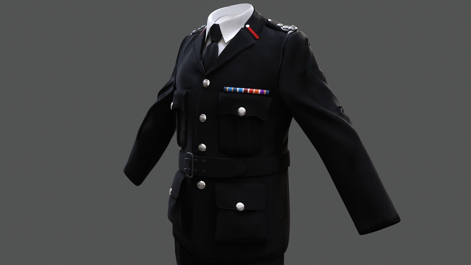 3D Model Collection of Modern London Fire Brigade Formal Uniform Low-poly 3D model_26