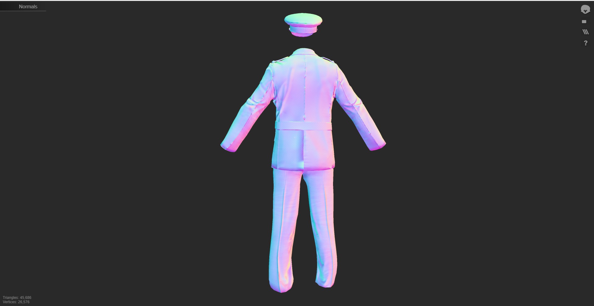 3D Model Collection of Modern London Fire Brigade Formal Uniform Low-poly 3D model_17