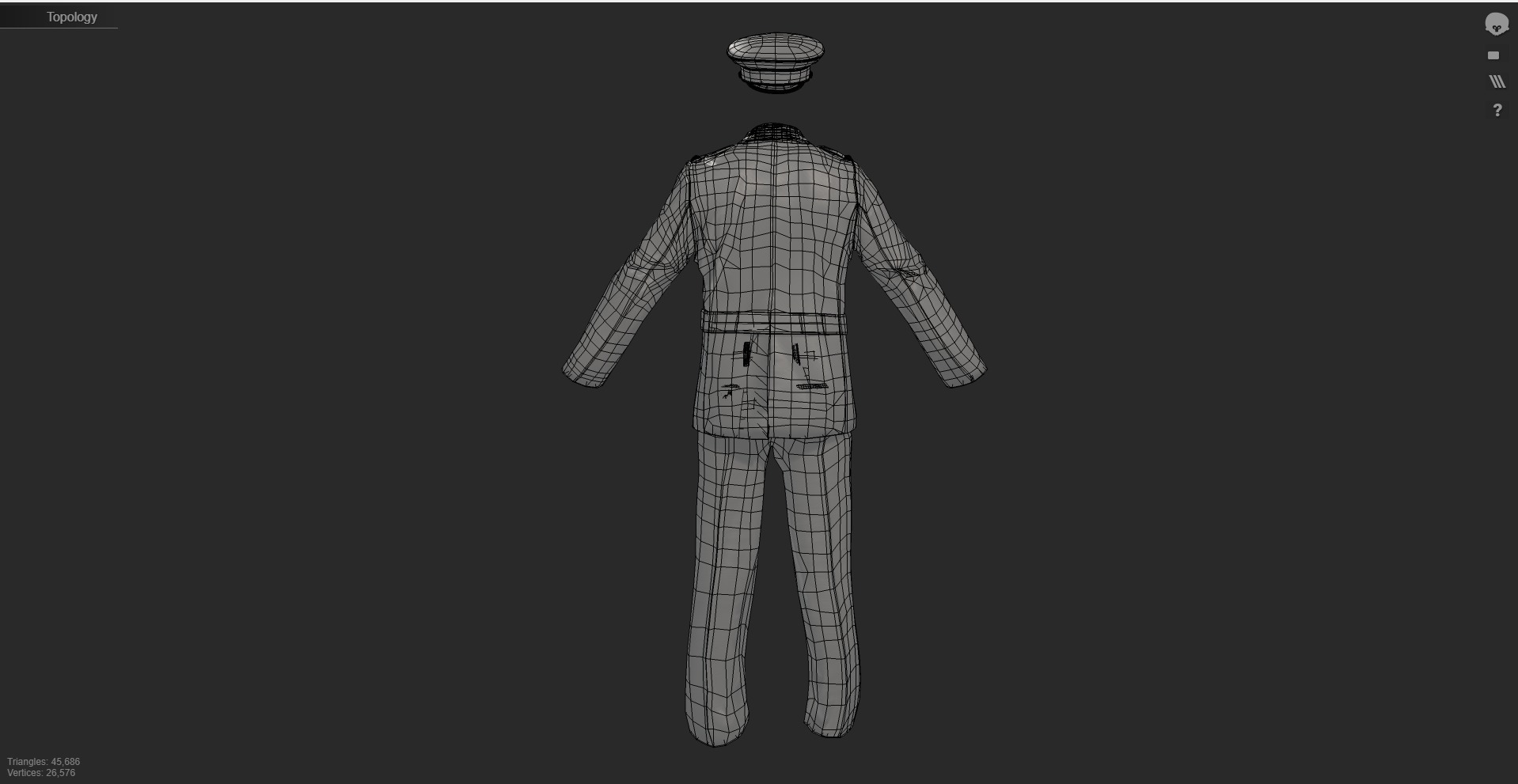 3D Model Collection of Modern London Fire Brigade Formal Uniform Low-poly 3D model_13