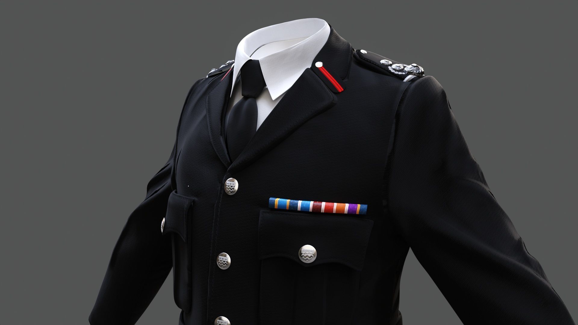 3D Model Collection of Modern London Fire Brigade Formal Uniform Low-poly 3D model_6