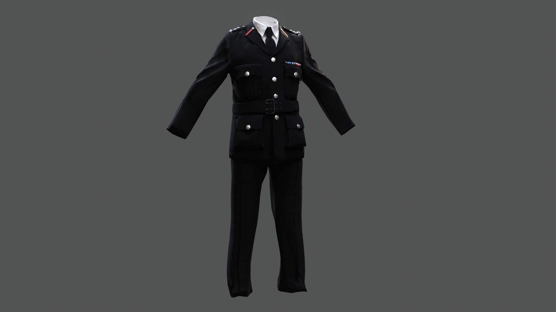 3D Model Collection of Modern London Fire Brigade Formal Uniform Low-poly 3D model_18