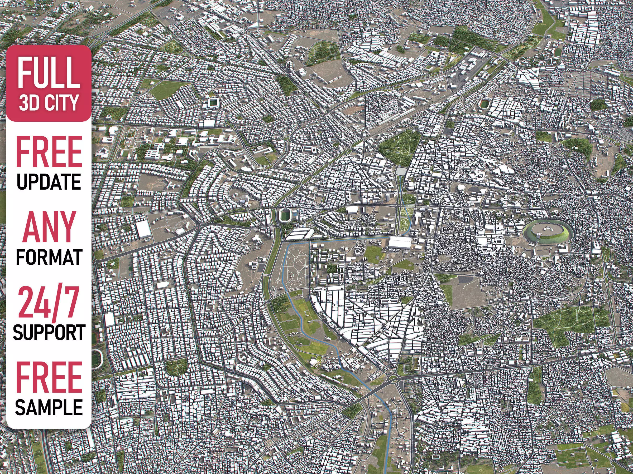 Aleppo - 3D City Model Low-poly 3D model_0