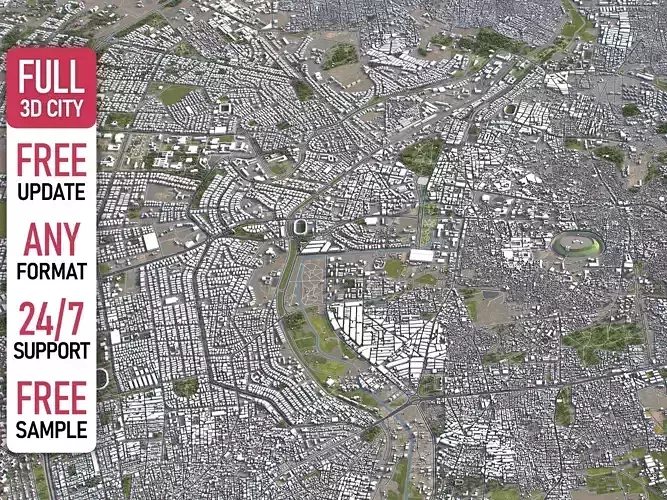 Aleppo - 3D City Model Low-poly 3D model