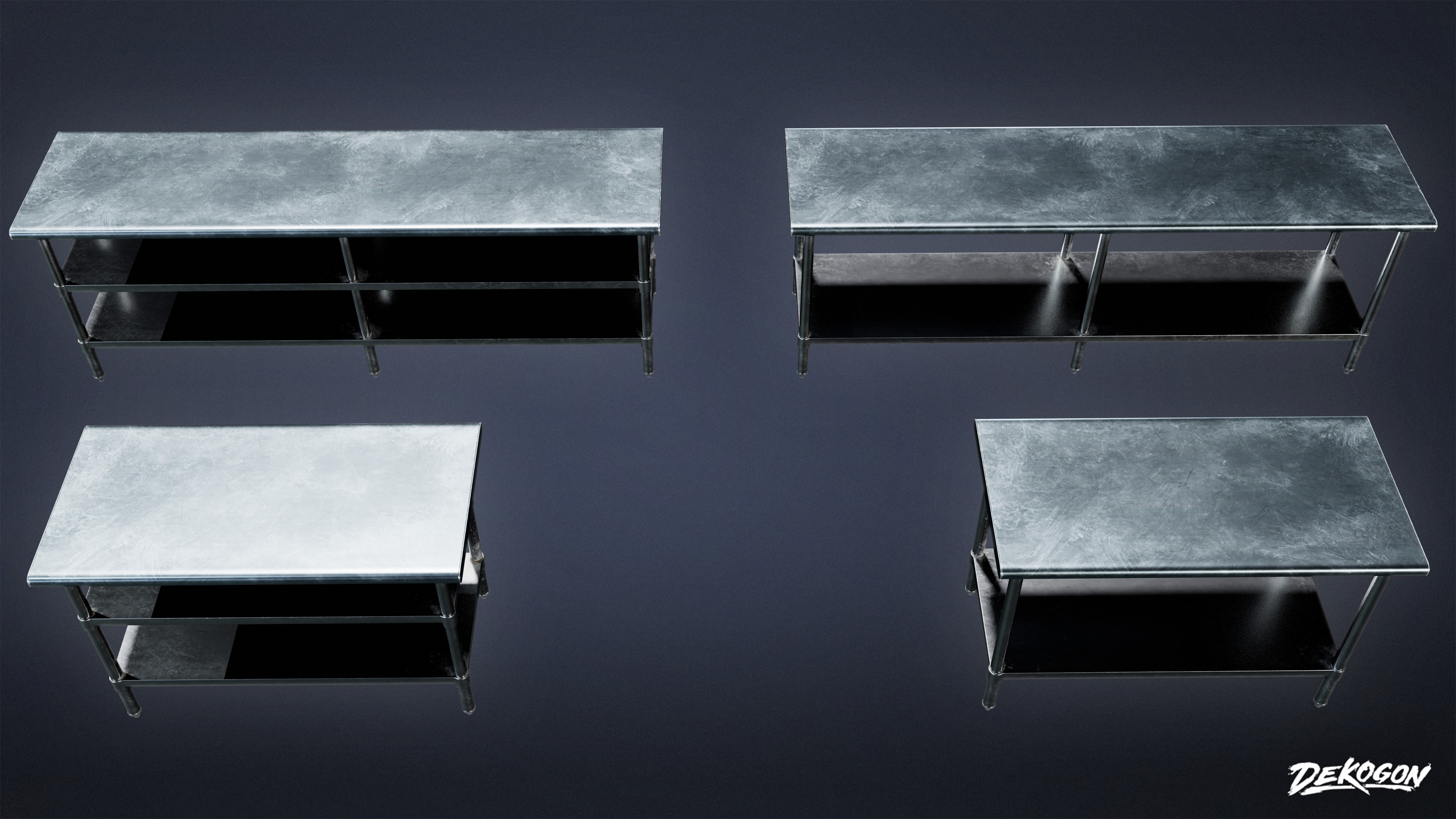 RESTAURANT - Kitchen Prep Table 01 - LOW POLY AND NANITE Low-poly 3D model_1