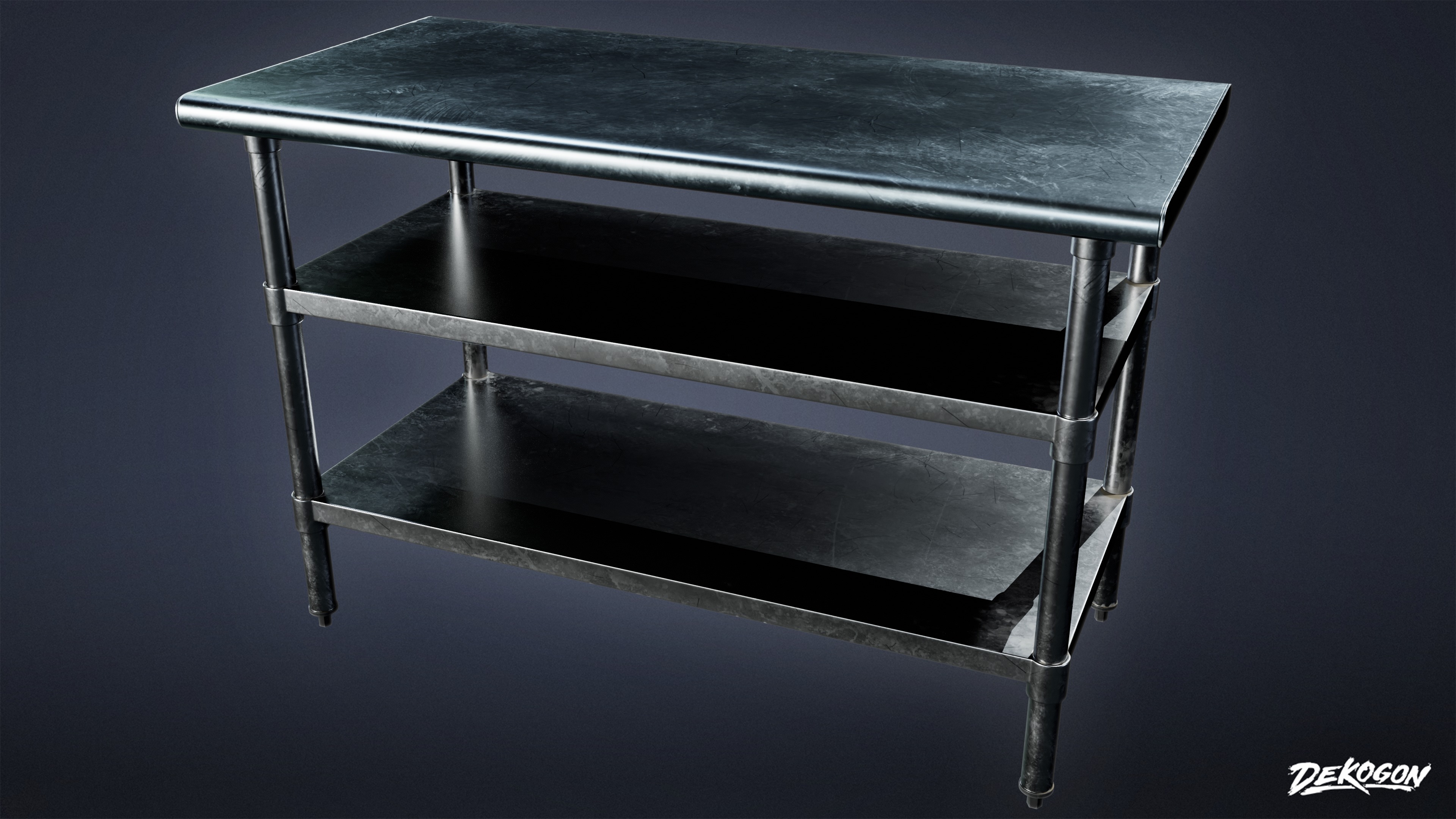 RESTAURANT - Kitchen Prep Table 01 - LOW POLY AND NANITE Low-poly 3D model_4