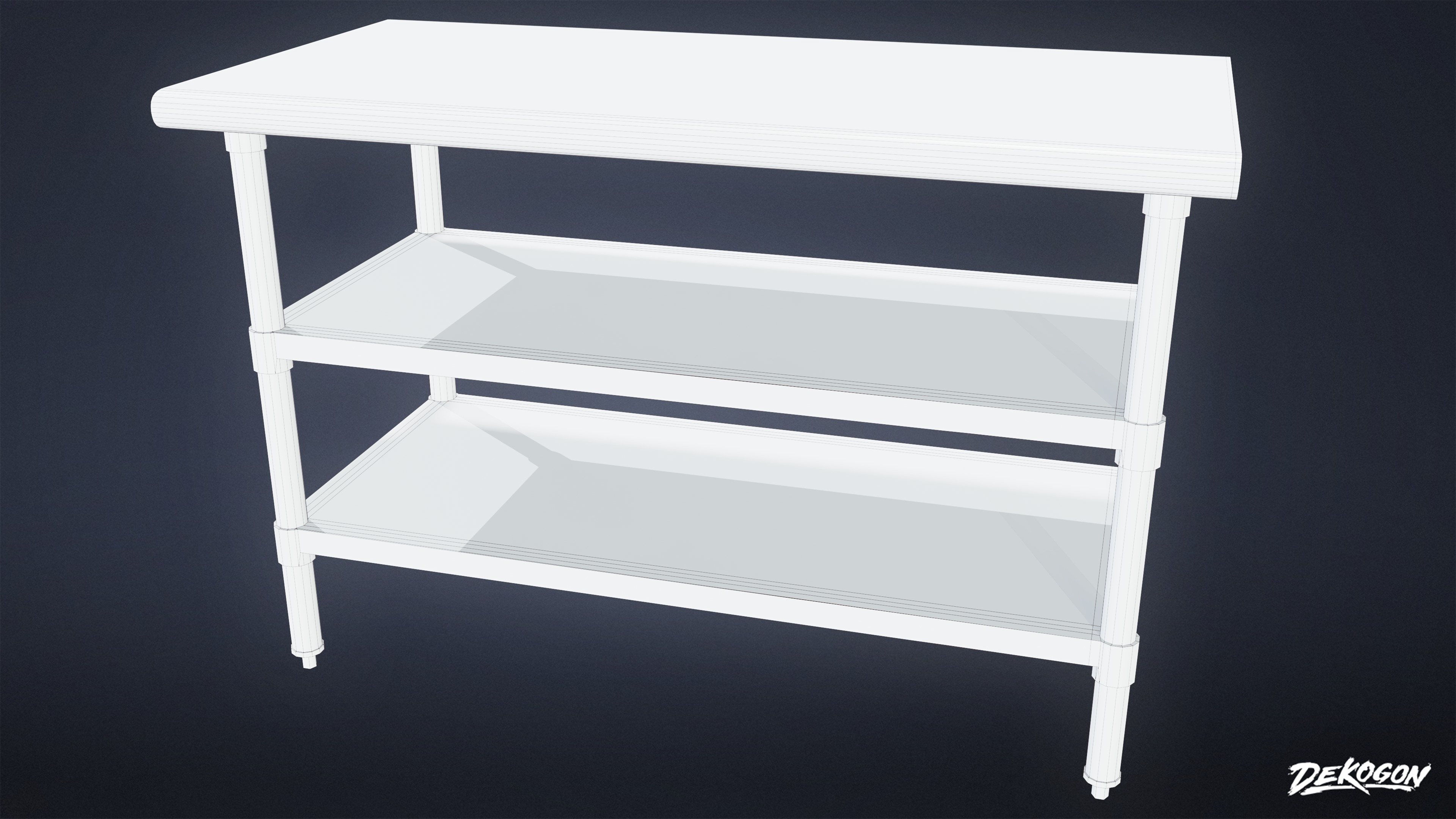 RESTAURANT - Kitchen Prep Table 01 - LOW POLY AND NANITE Low-poly 3D model_8
