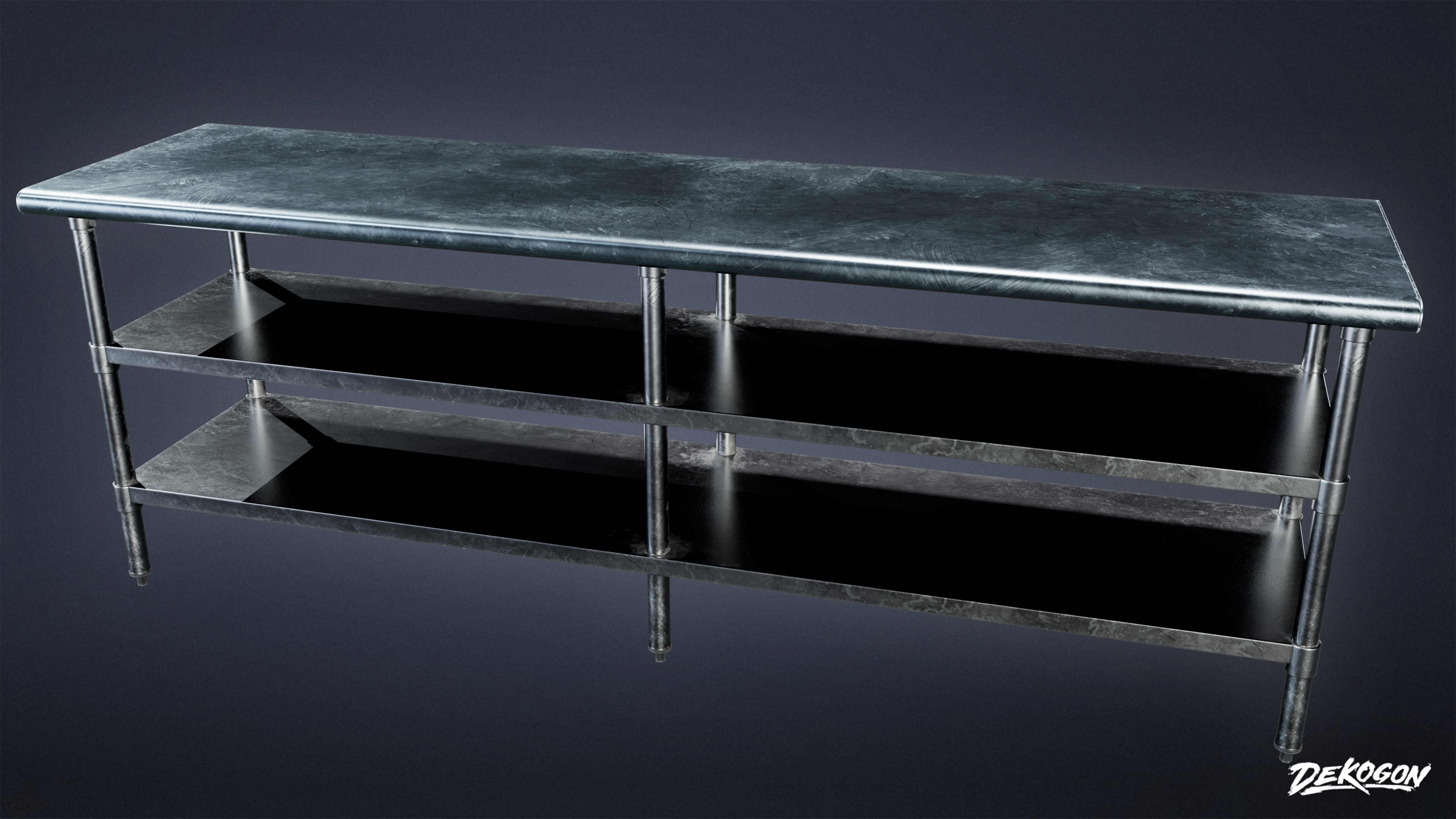 RESTAURANT - Kitchen Prep Table 01 - LOW POLY AND NANITE Low-poly 3D model_6