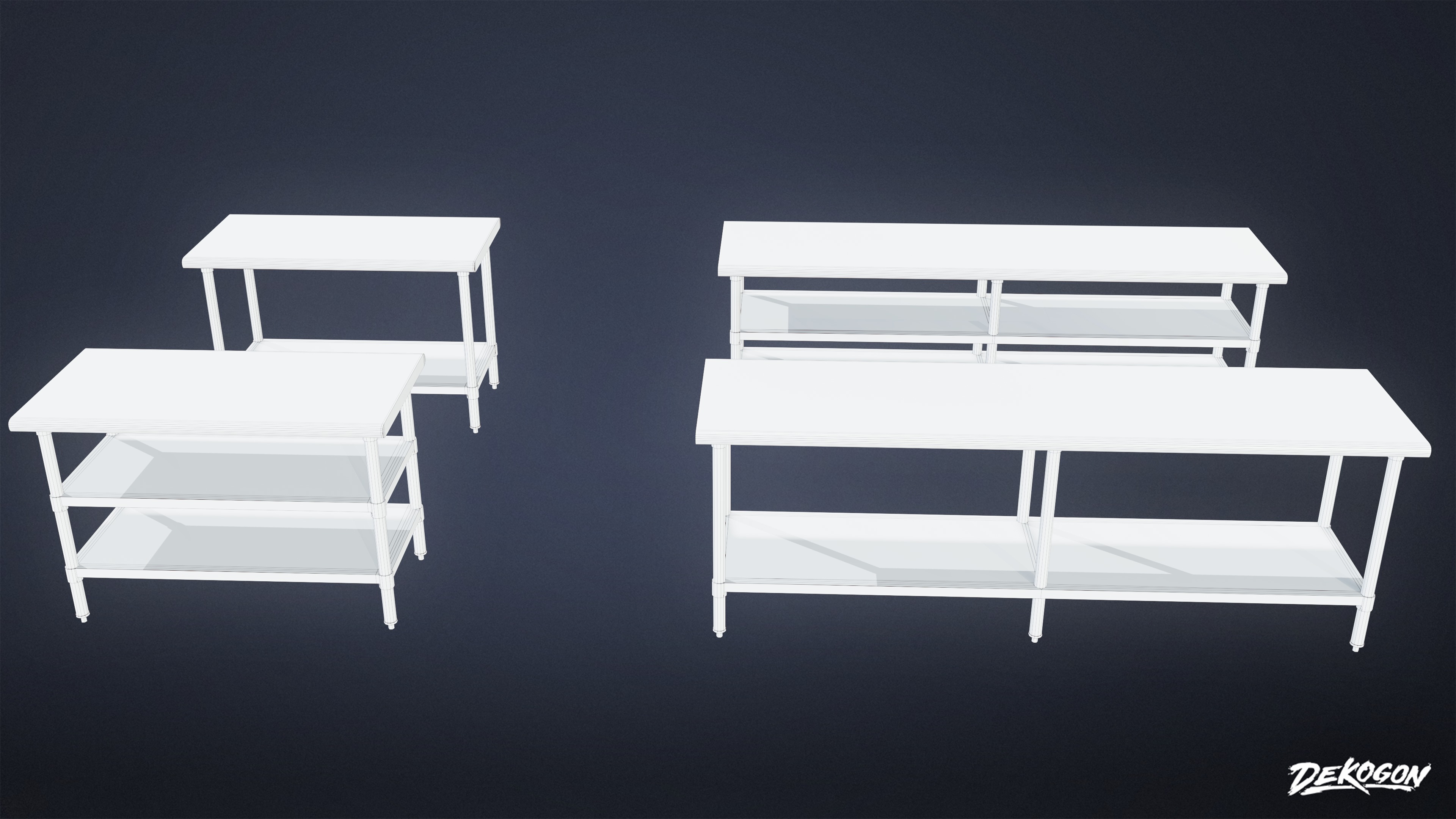 RESTAURANT - Kitchen Prep Table 01 - LOW POLY AND NANITE Low-poly 3D model_9