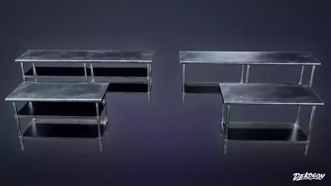 RESTAURANT - Kitchen Prep Table 01 - LOW POLY AND NANITE Low-poly 3D model