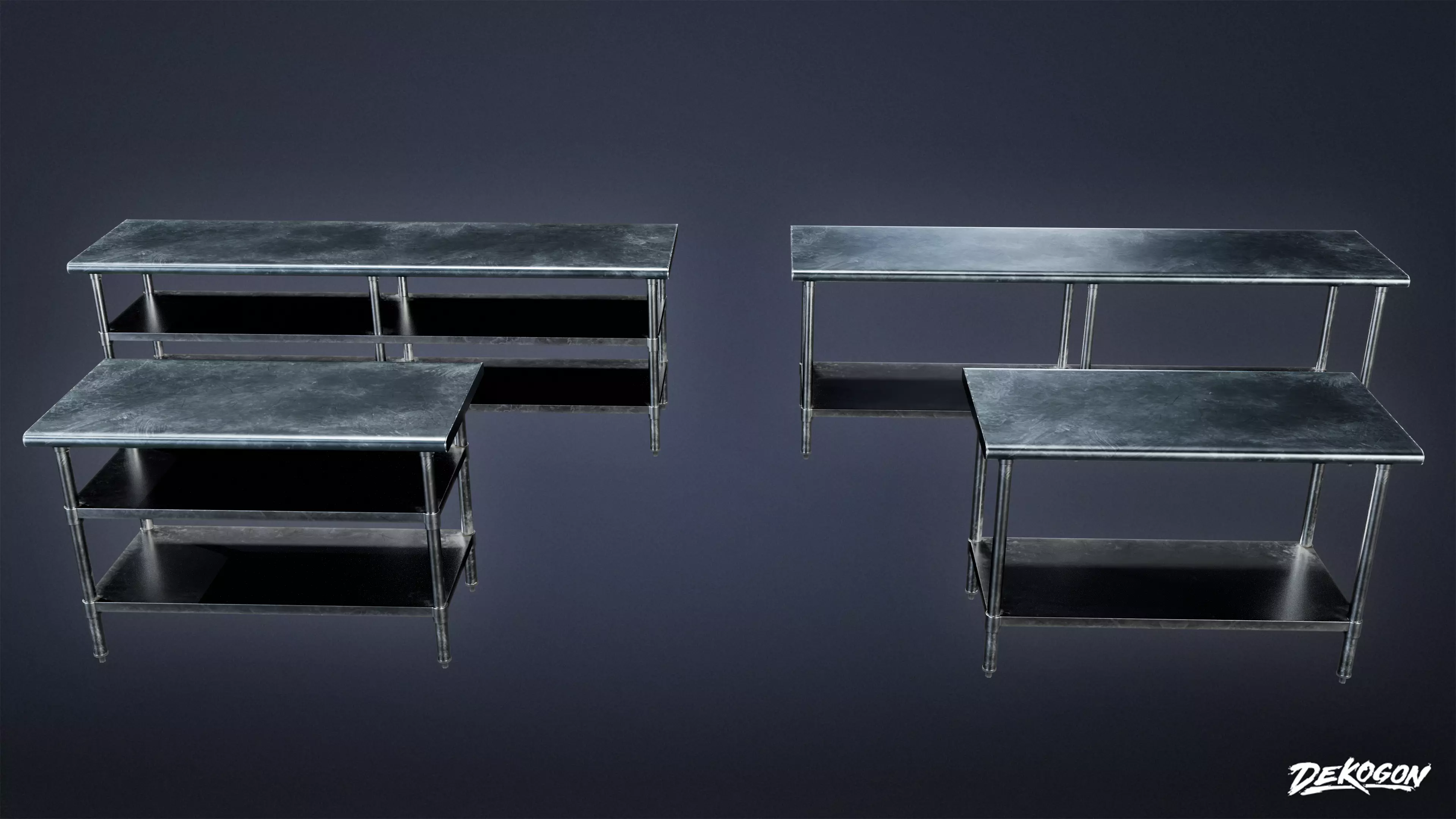 RESTAURANT - Kitchen Prep Table 01 - LOW POLY AND NANITE Low-poly 3D model_0