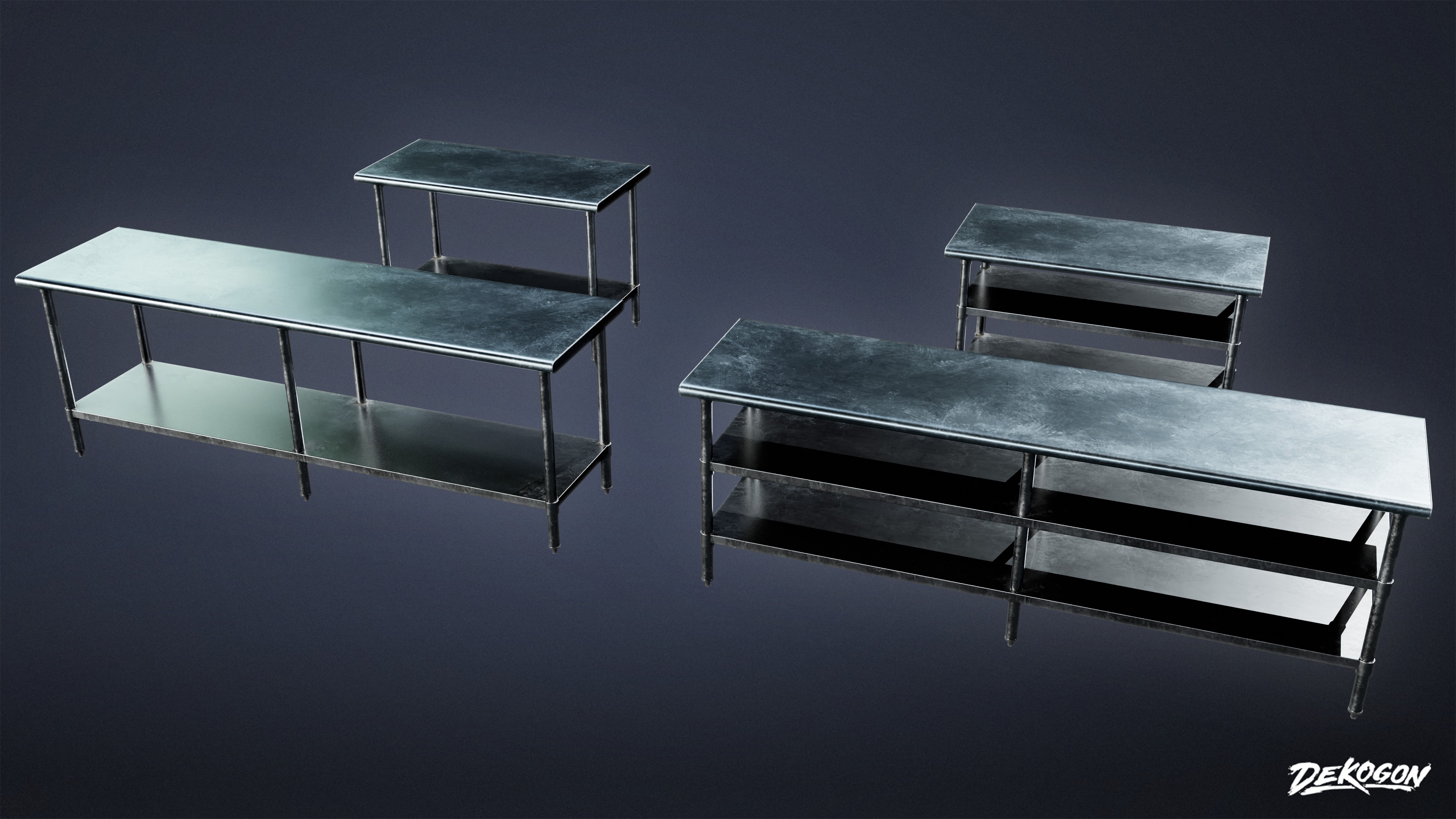 RESTAURANT - Kitchen Prep Table 01 - LOW POLY AND NANITE Low-poly 3D model_2