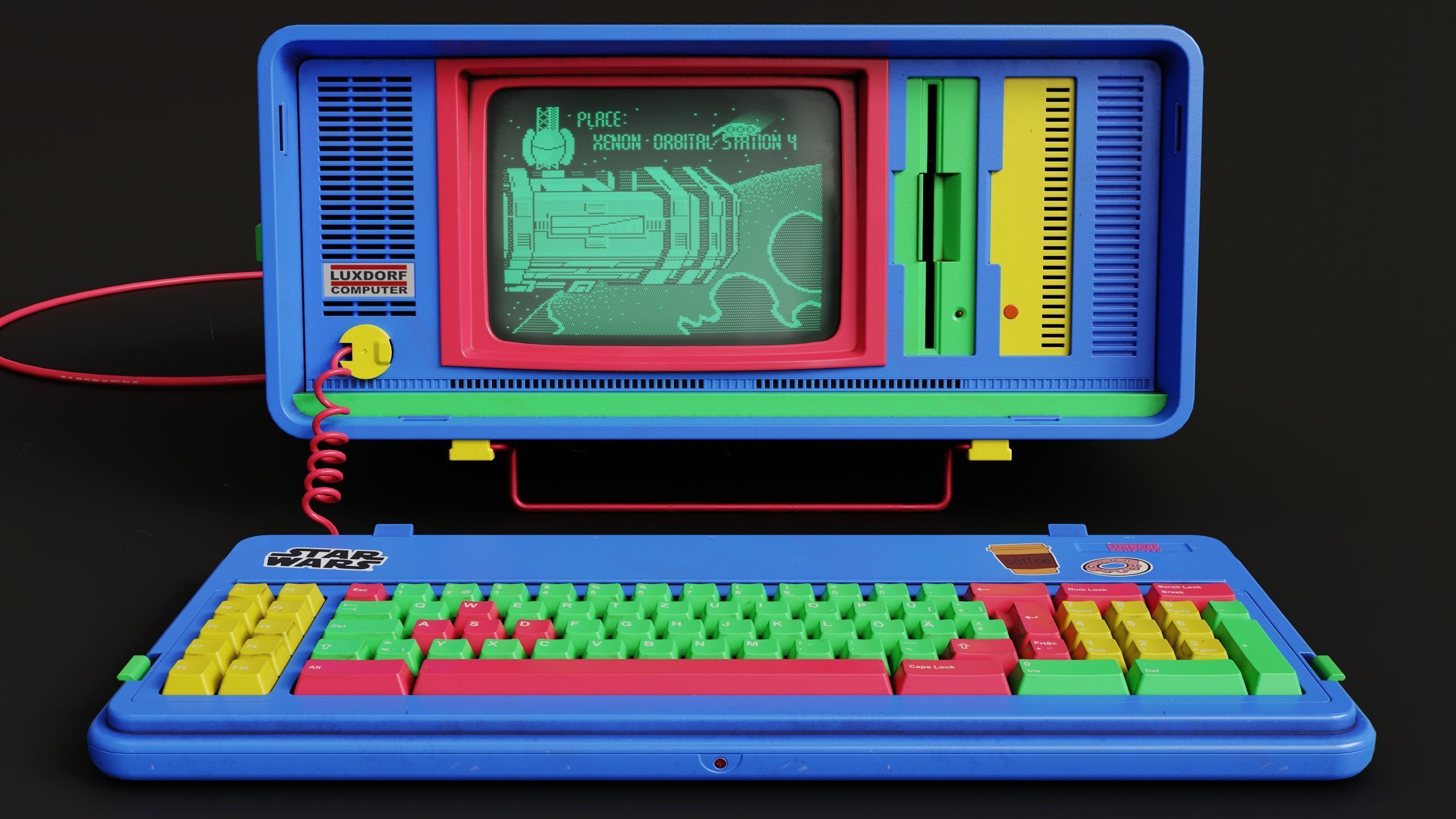 LUXDORF Retro Computer - Prismix Low-poly 3D model_8