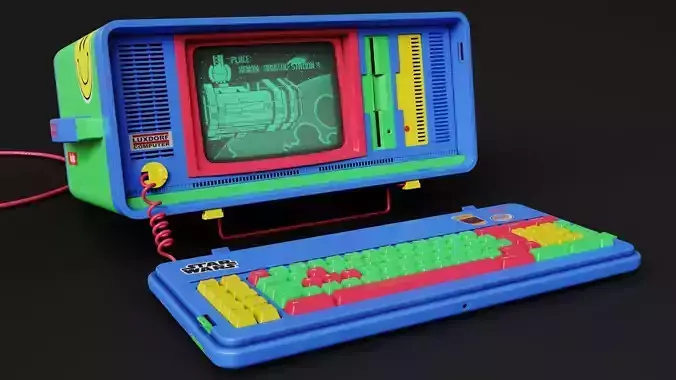 LUXDORF Retro Computer - Prismix Low-poly 3D model