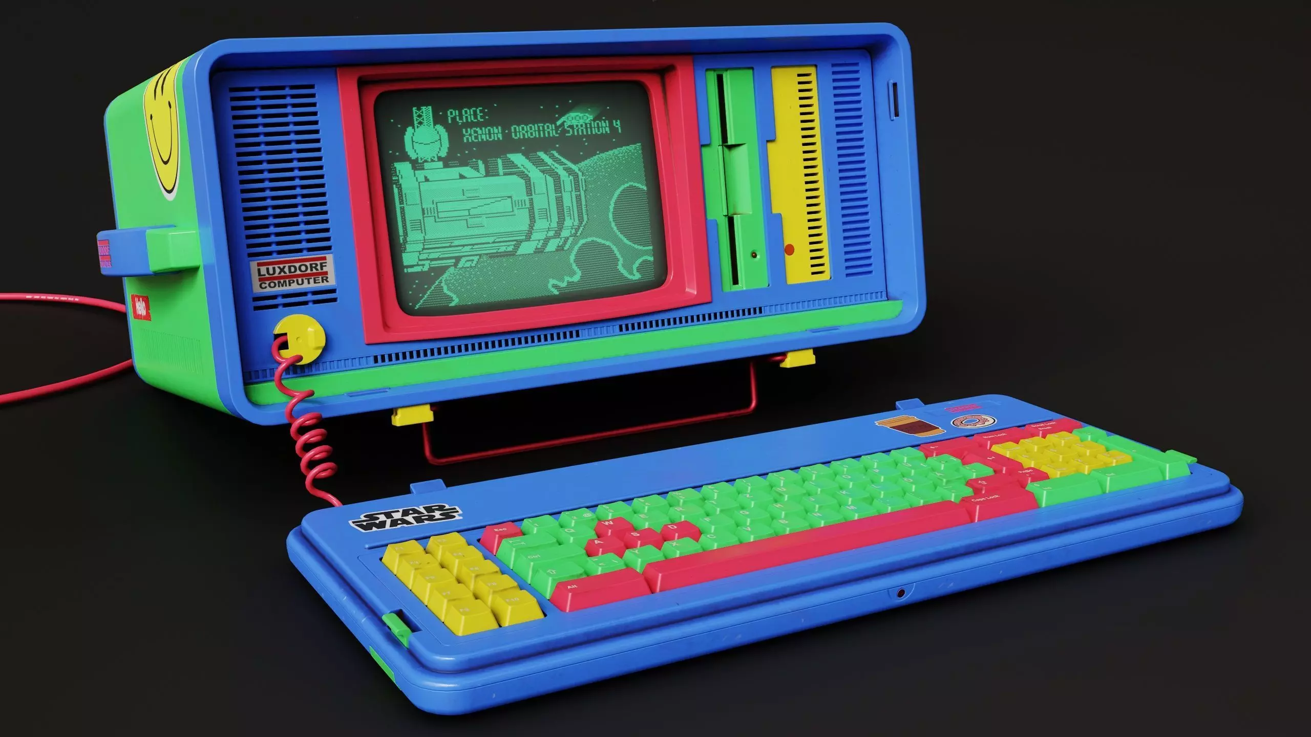 LUXDORF Retro Computer - Prismix Low-poly 3D model_0