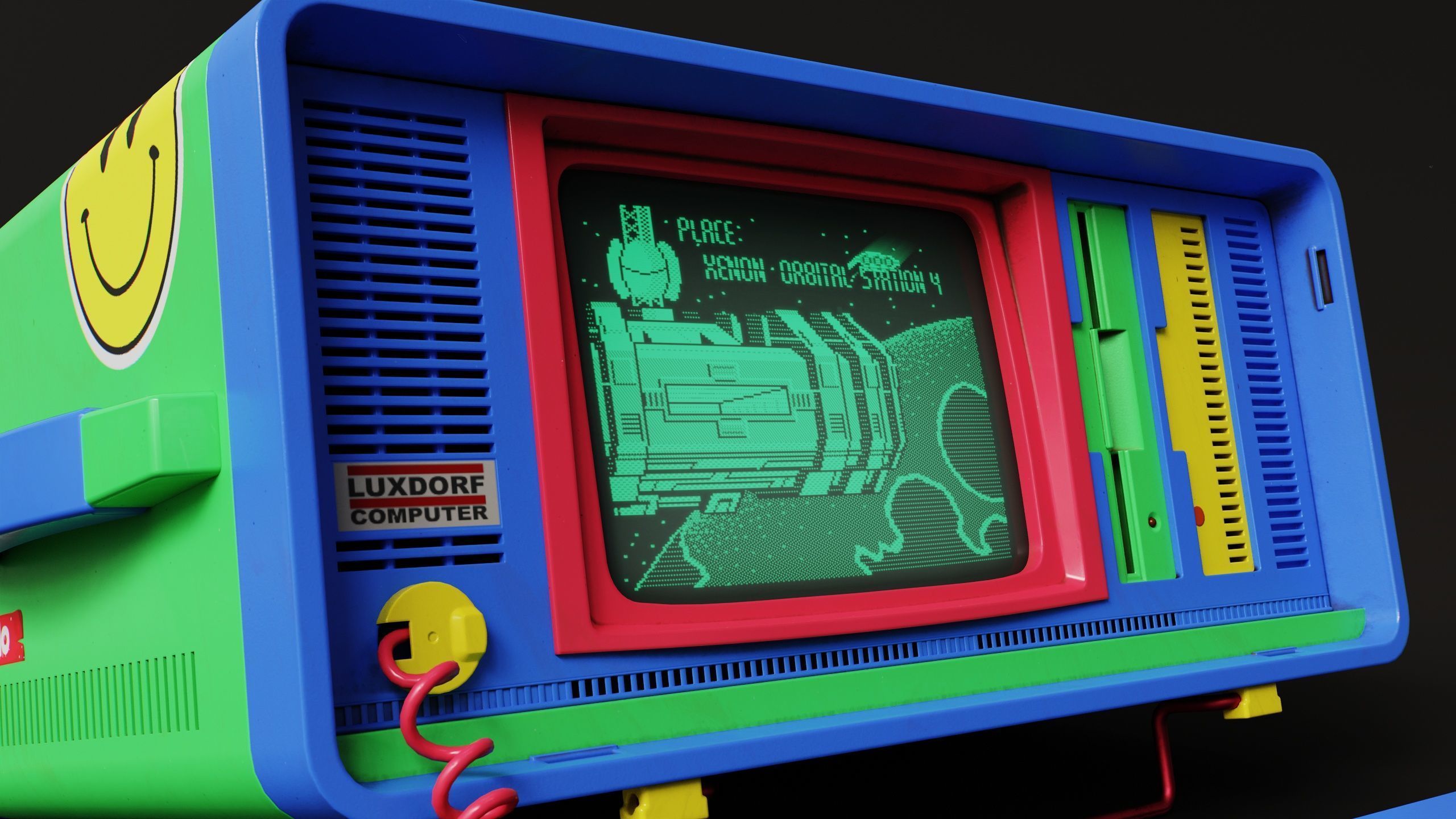 LUXDORF Retro Computer - Prismix Low-poly 3D model_12