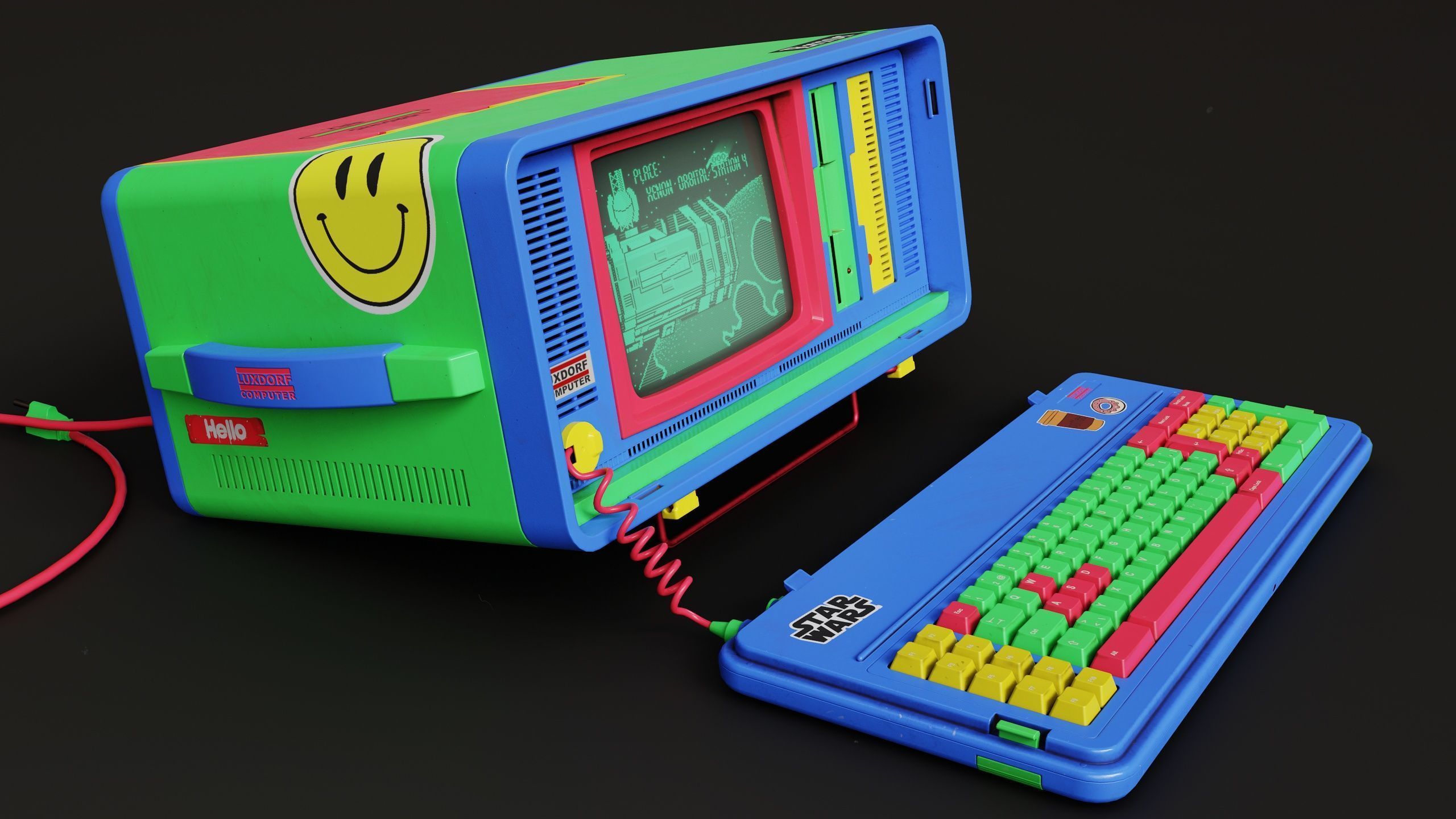 LUXDORF Retro Computer - Prismix Low-poly 3D model_1