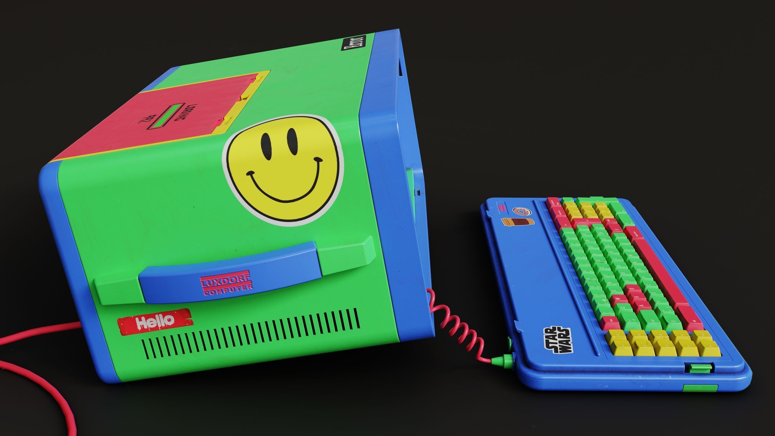 LUXDORF Retro Computer - Prismix Low-poly 3D model_2