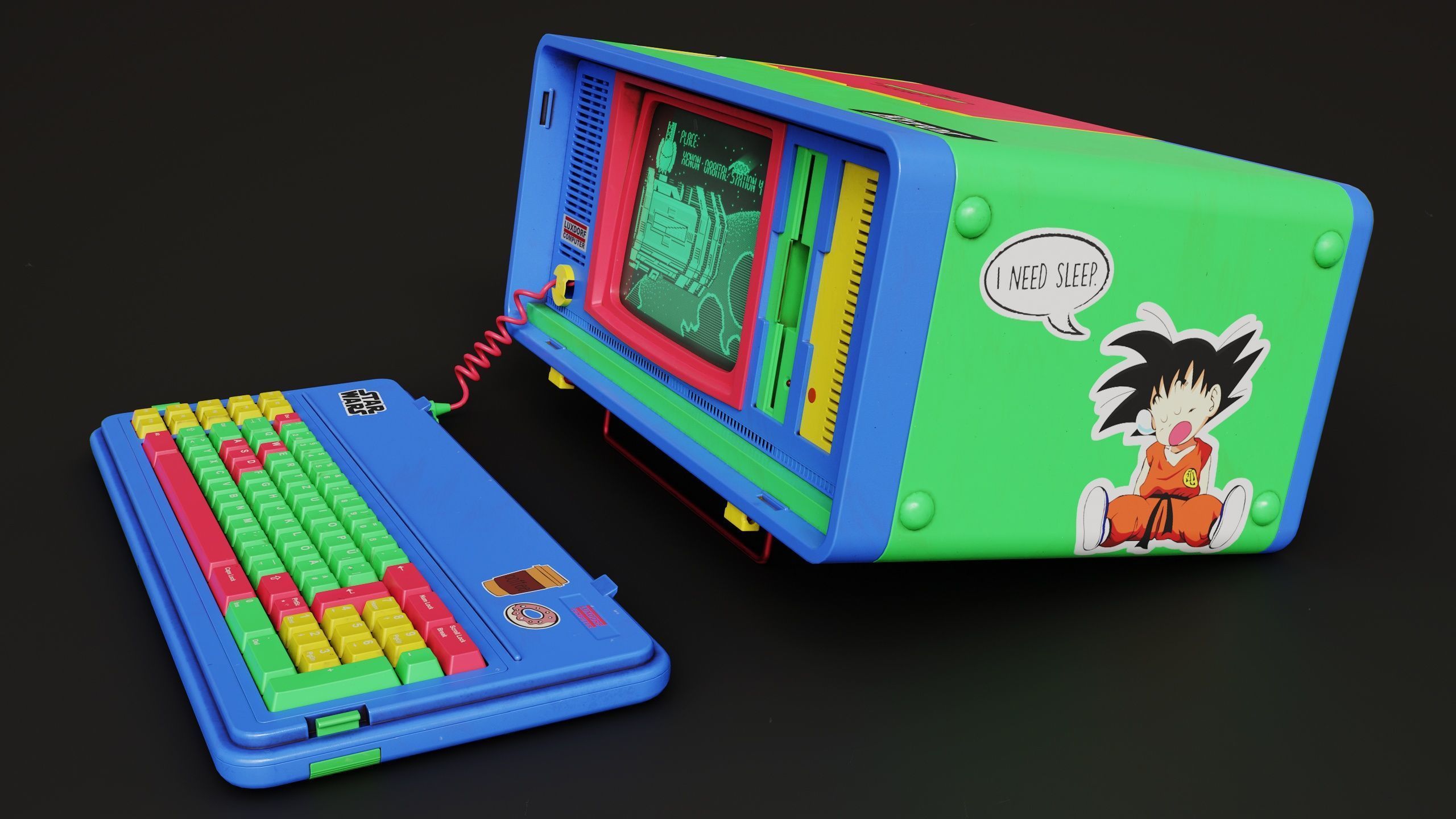 LUXDORF Retro Computer - Prismix Low-poly 3D model_6