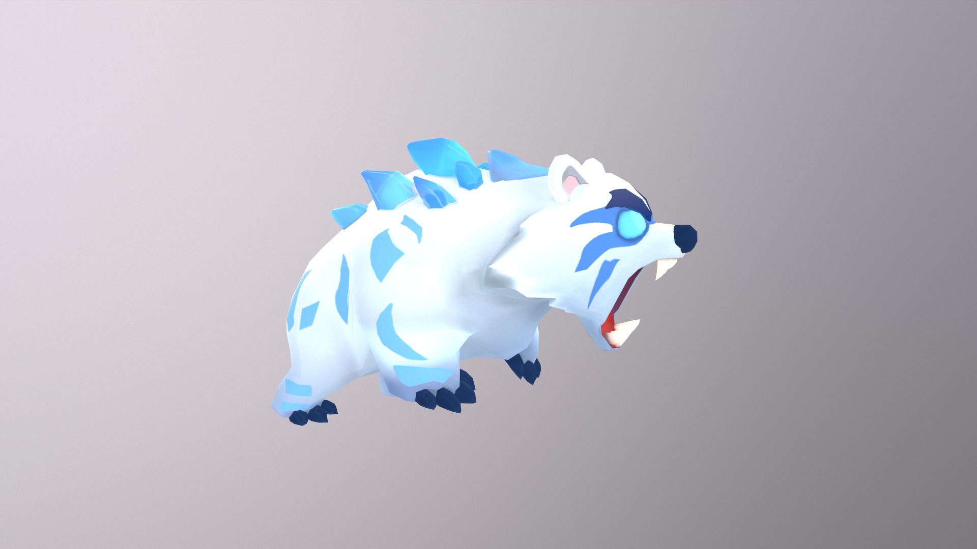 Lowpoly Stylized Ice Bear Rigged and Animated Low-poly 3D model_5